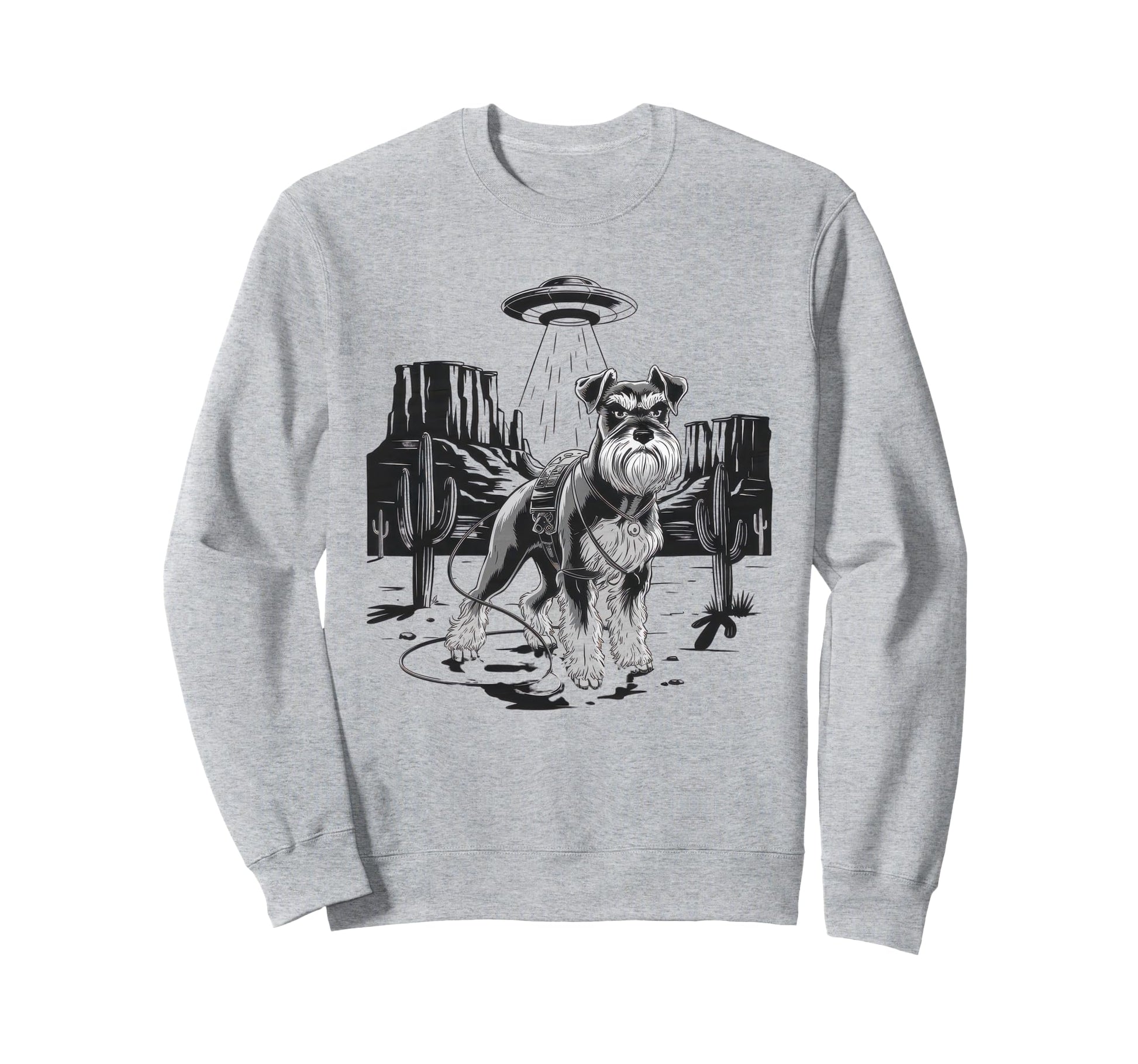 Schnauzer Schnauzer Ufo Western Sweatshirt - Novelty Apparel Unisex - T-Shirt, Sweatshirt, Hoodie
