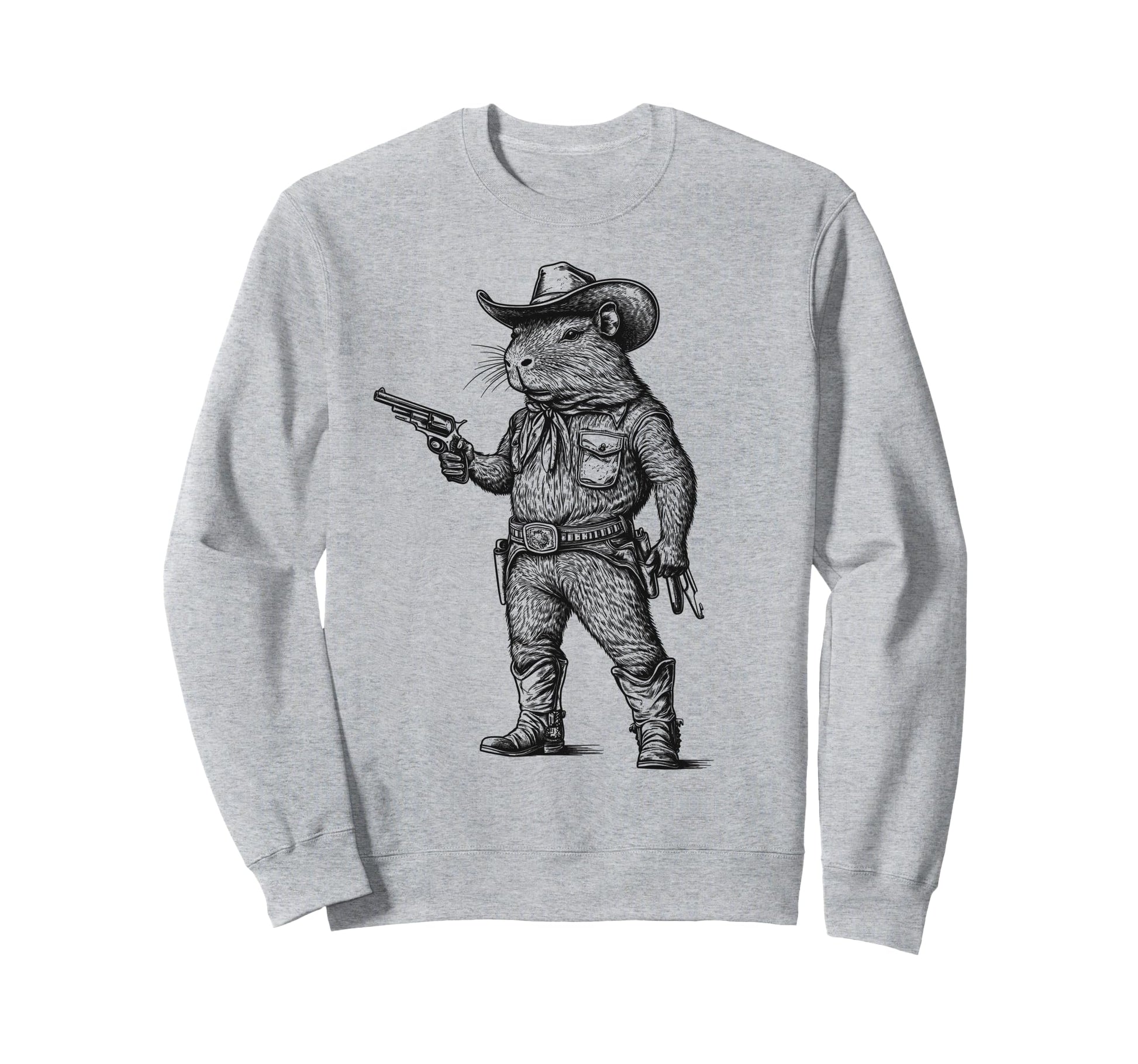 Capybara Cowboy Hat Funny Western Sweatshirt - Novelty Apparel Unisex - T-Shirt, Sweatshirt, Hoodie