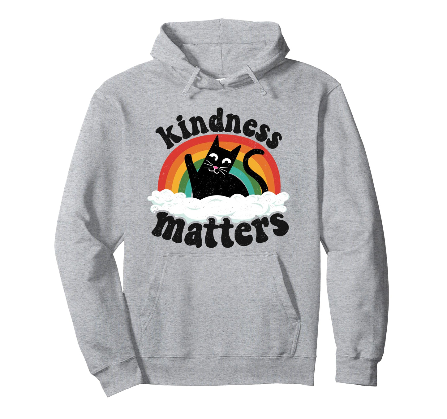 Cat Anti Bullying Rainbow Kindness Matters Hoodie - Trendy Graphic Unisex - T-Shirt, Sweatshirt, Hoodie