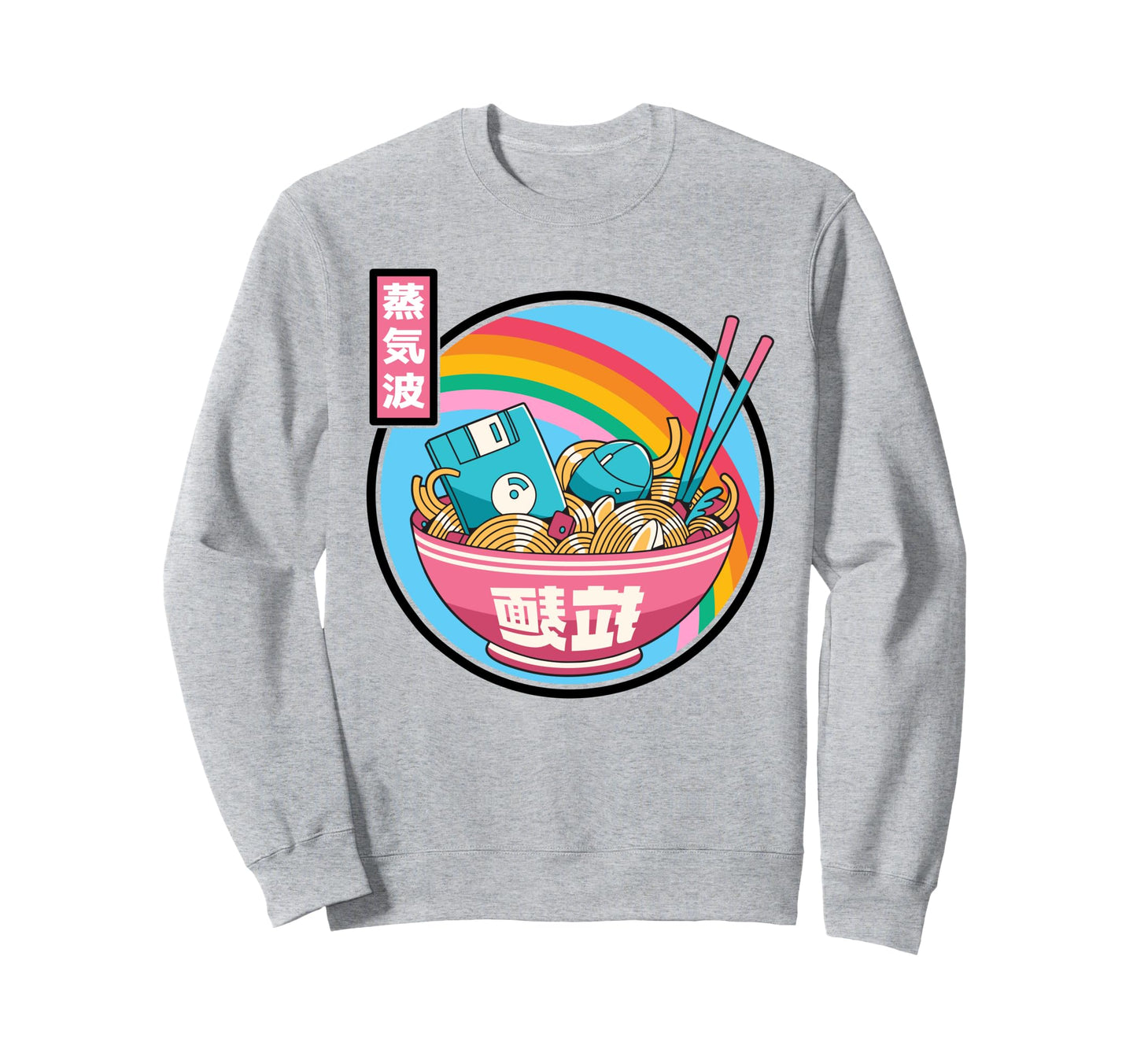 Digital Ramen Bowl Japan Pastel Sweatshirt - Unique Graphic Men Women - T-Shirt, Sweatshirt, Hoodie