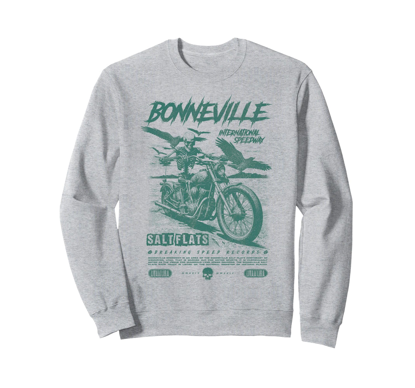 Bonneville Salt Flats Motorcycle Sweatshirt - Aesthetic Graphic for Adults - T-Shirt, Sweatshirt, Hoodie