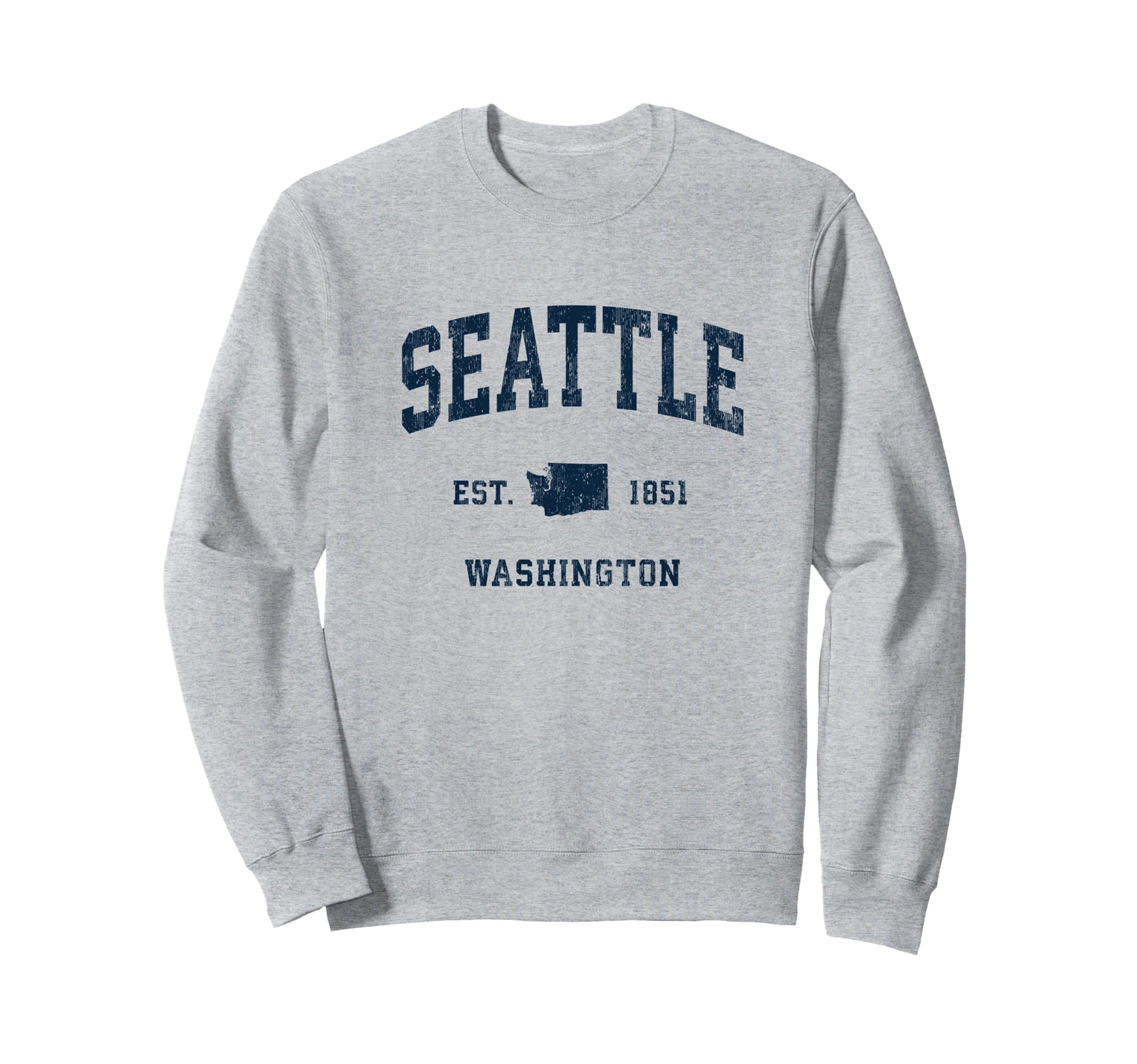 Seattle Washington Wa Athletic Navy Sweatshirt - Aesthetic Graphic Unisex - T-Shirt, Sweatshirt, Hoodie