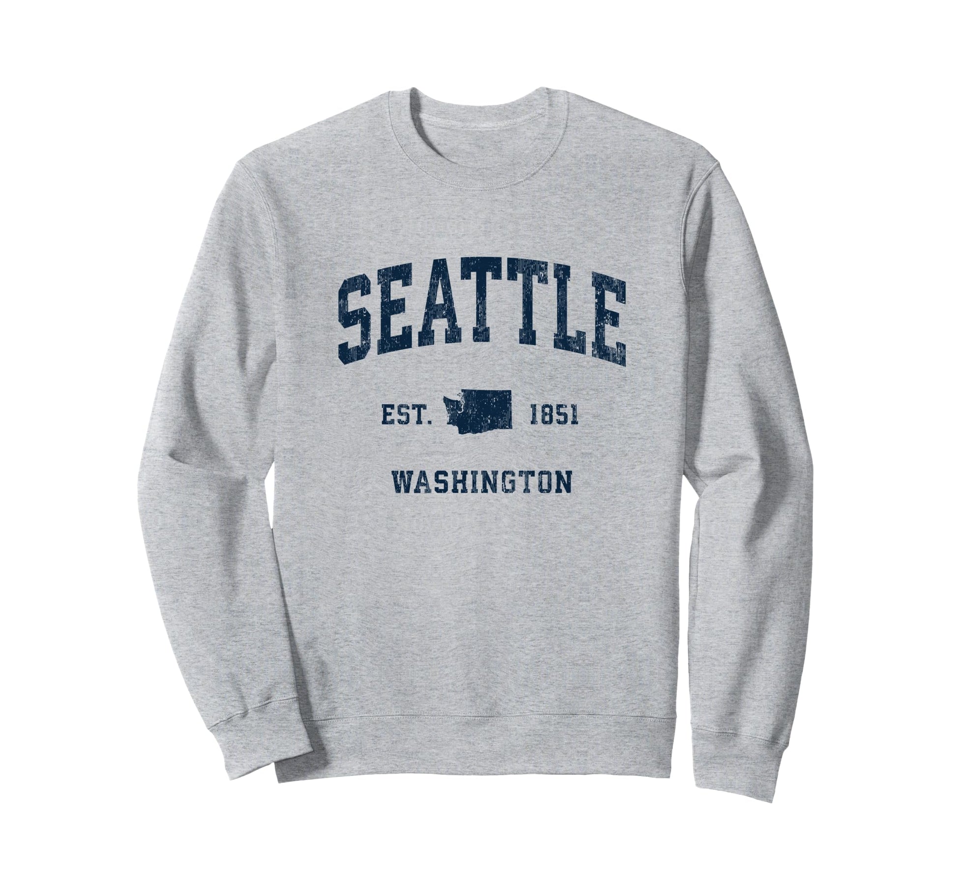 Seattle Washington Wa Athletic Navy Sweatshirt - Aesthetic Graphic Unisex - T-Shirt, Sweatshirt, Hoodie