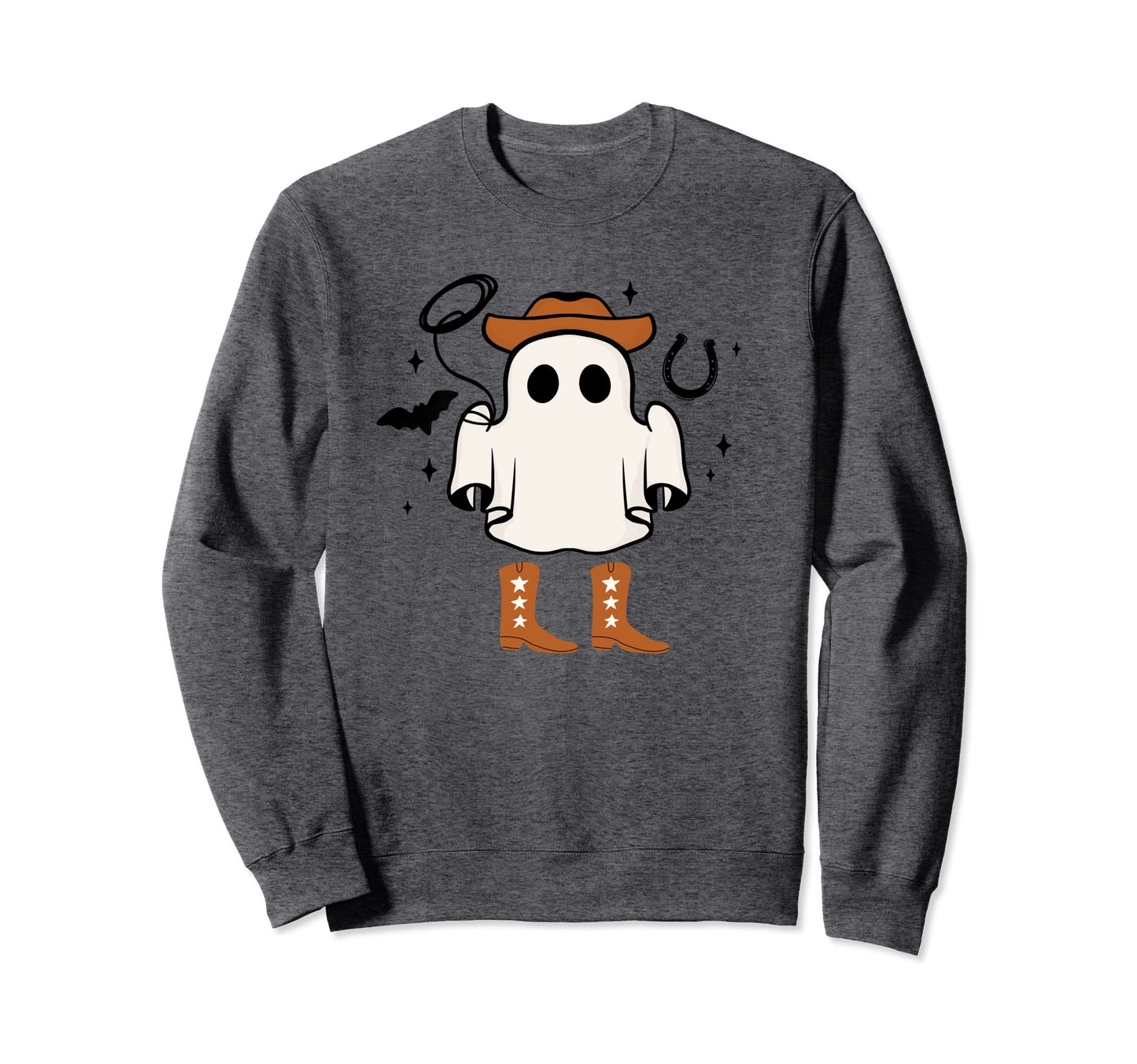 Ghost Funny Halloween Cowboy Fall Sweatshirt - Graphic Print for Adults - T-Shirt, Sweatshirt, Hoodie