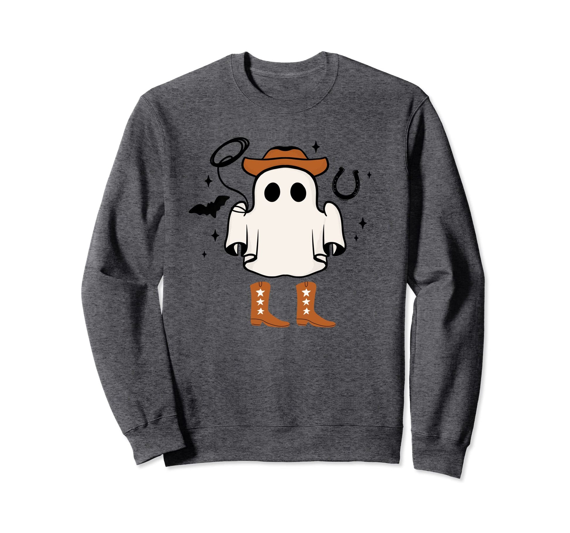 Ghost Funny Halloween Cowboy Fall Sweatshirt - Graphic Print for Adults - T-Shirt, Sweatshirt, Hoodie