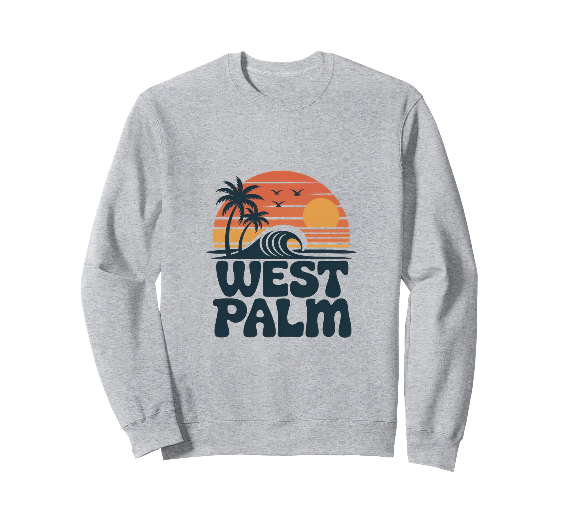Palm Tree Vacation West Palm Beach Sweatshirt - Aesthetic Graphic Unisex - T-Shirt, Sweatshirt, Hoodie