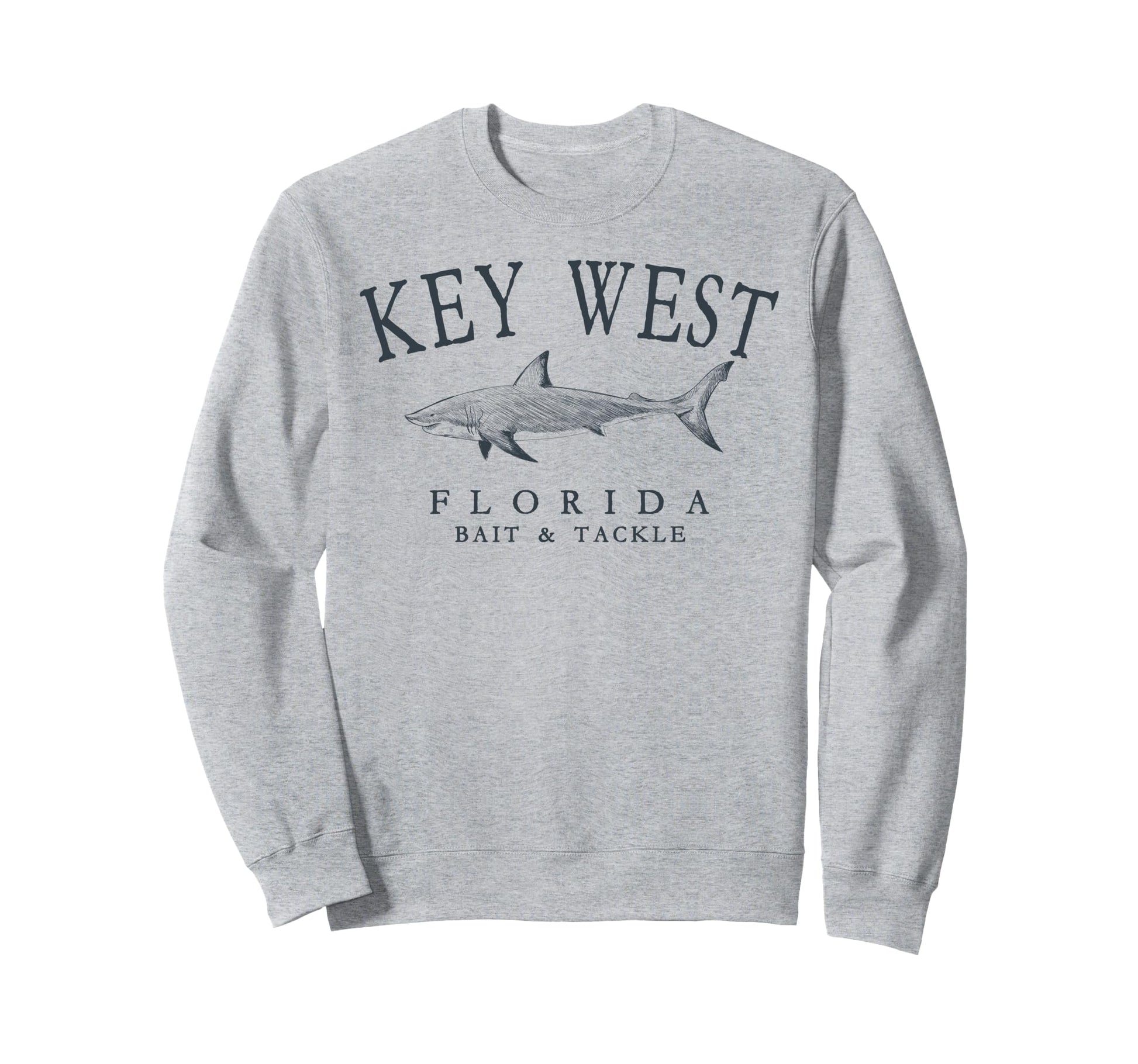 Key West Florida Shark Arched Slate Sweatshirt - Aesthetic Graphic Unisex - T-Shirt, Sweatshirt, Hoodie