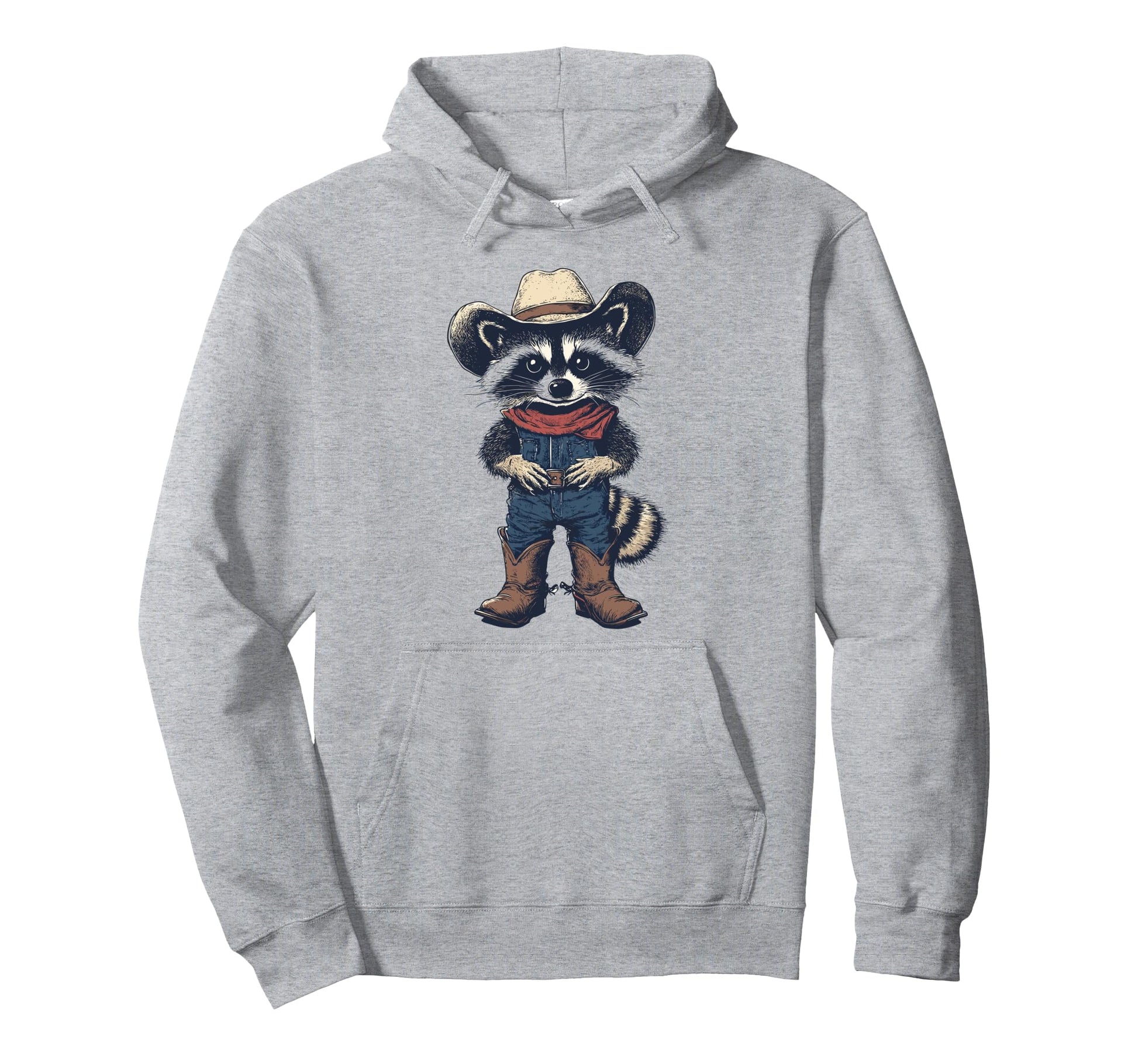 Raccoon Cowboy Cowgirl Western Country Hoodie - Graphic Print Men Women - T-Shirt, Sweatshirt, Hoodie