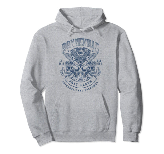 Bonneville Salt Flats Motorcycle Hoodie - Fun Novelty Design for Adults - T-Shirt, Sweatshirt, Hoodie
