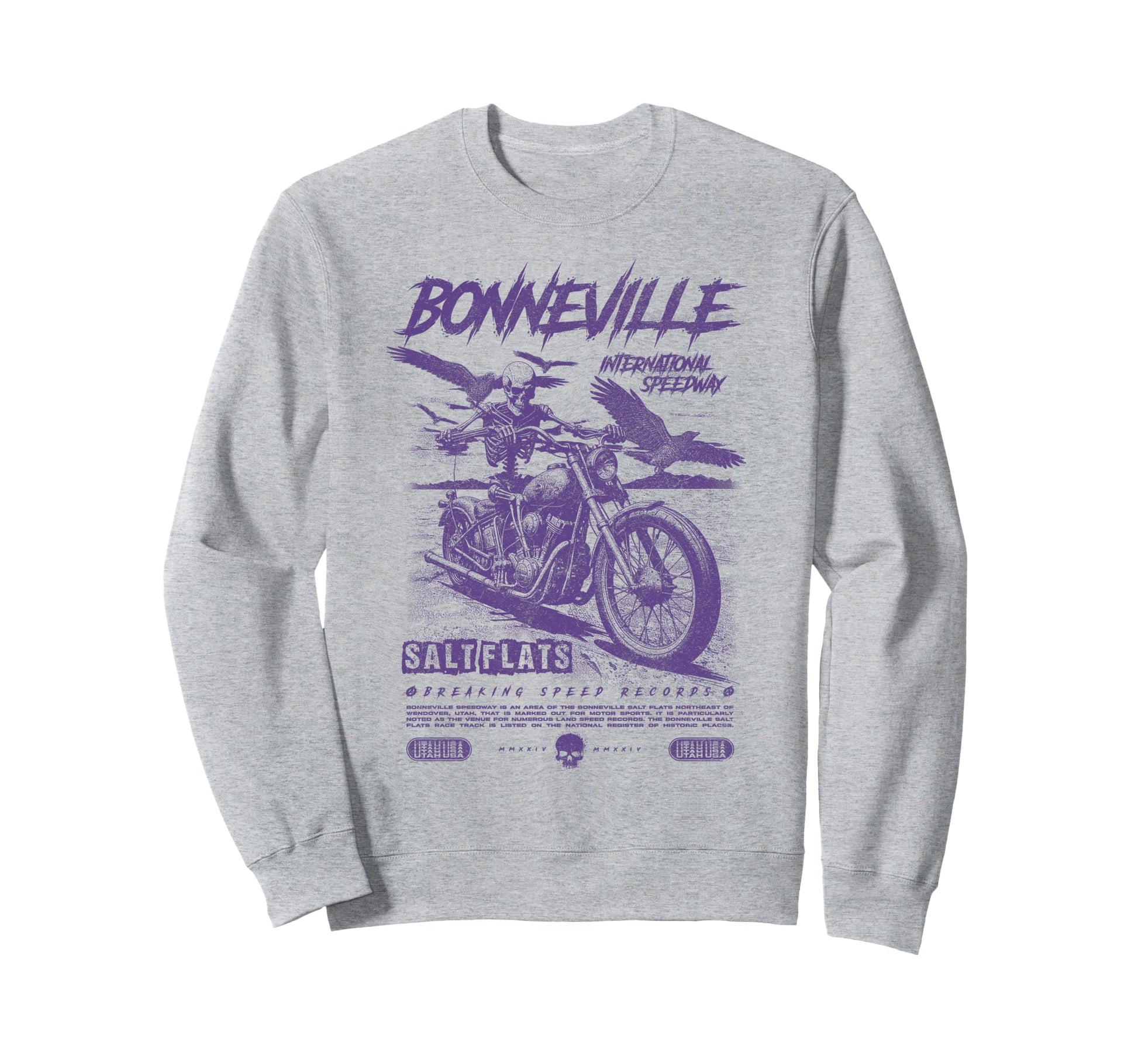 Bonneville Salt Flats Motorcycle Sweatshirt - Aesthetic Graphic Men Women - T-Shirt, Sweatshirt, Hoodie