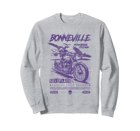 Bonneville Salt Flats Motorcycle Sweatshirt - Aesthetic Graphic Men Women - T-Shirt, Sweatshirt, Hoodie