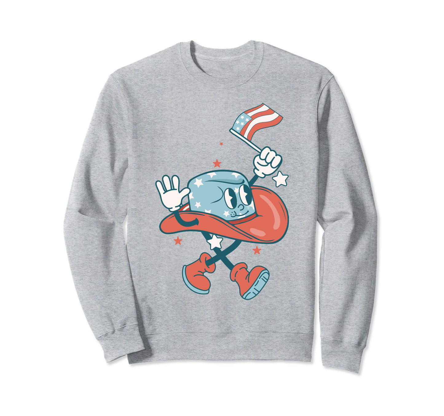 Groovy Red White And Western 4Th Sweatshirt - Minimalist Print for Adults - T-Shirt, Sweatshirt, Hoodie