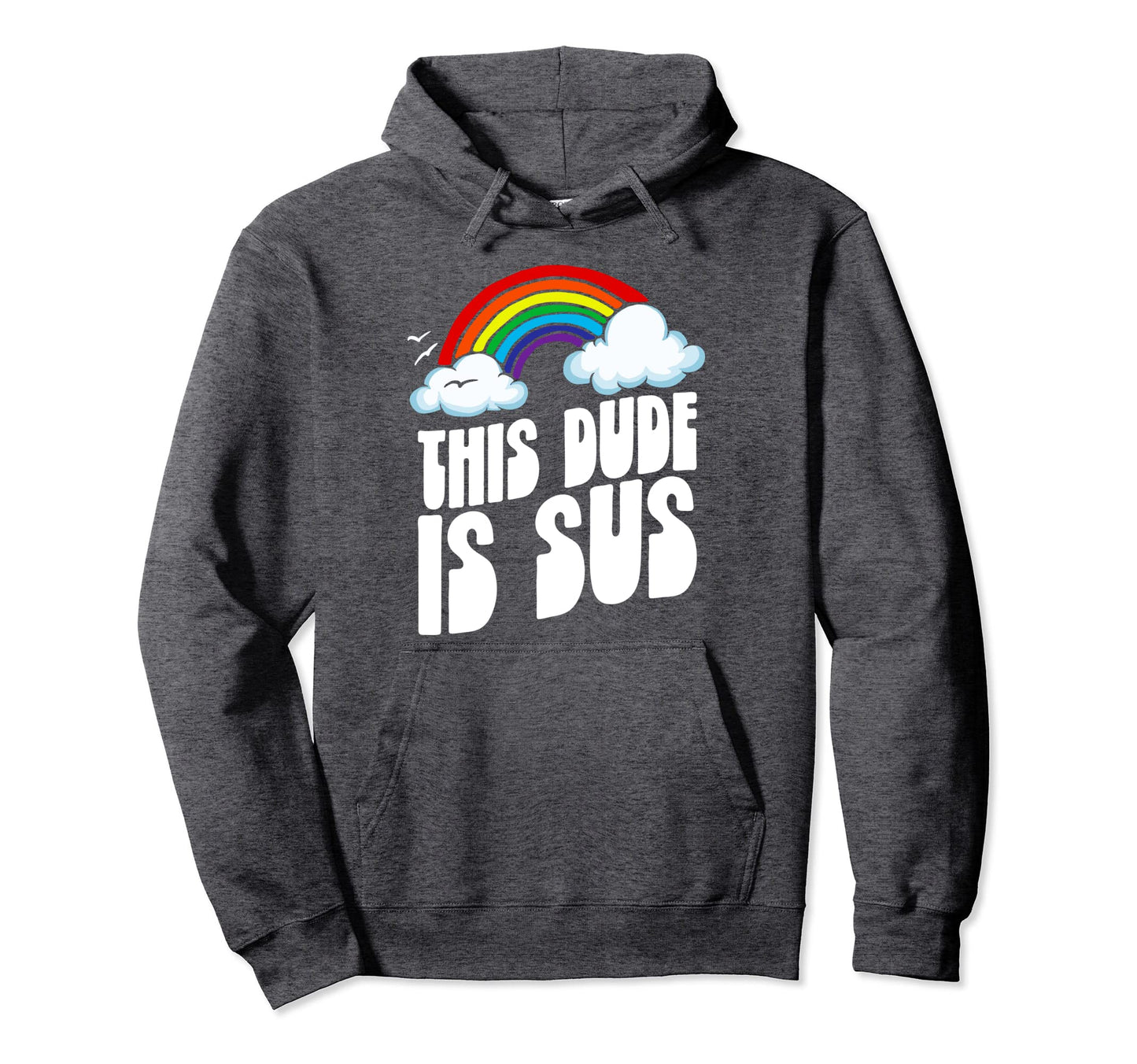 This Dude Is Sus Funny Rainbow Hoodie - Casual Everyday Wear Unisex - T-Shirt, Sweatshirt, Hoodie