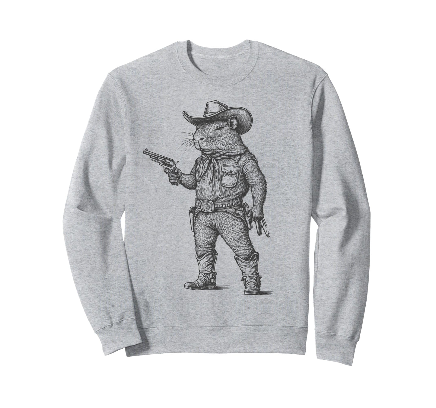 Capybara Cowboy Hat Funny Western Sweatshirt - Streetwear Style for Adults - T-Shirt, Sweatshirt, Hoodie