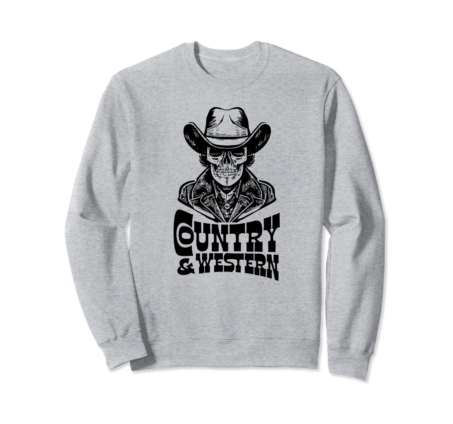 Country Music Country Western Skull Sweatshirt - Graphic Print Unisex - T-Shirt, Sweatshirt, Hoodie