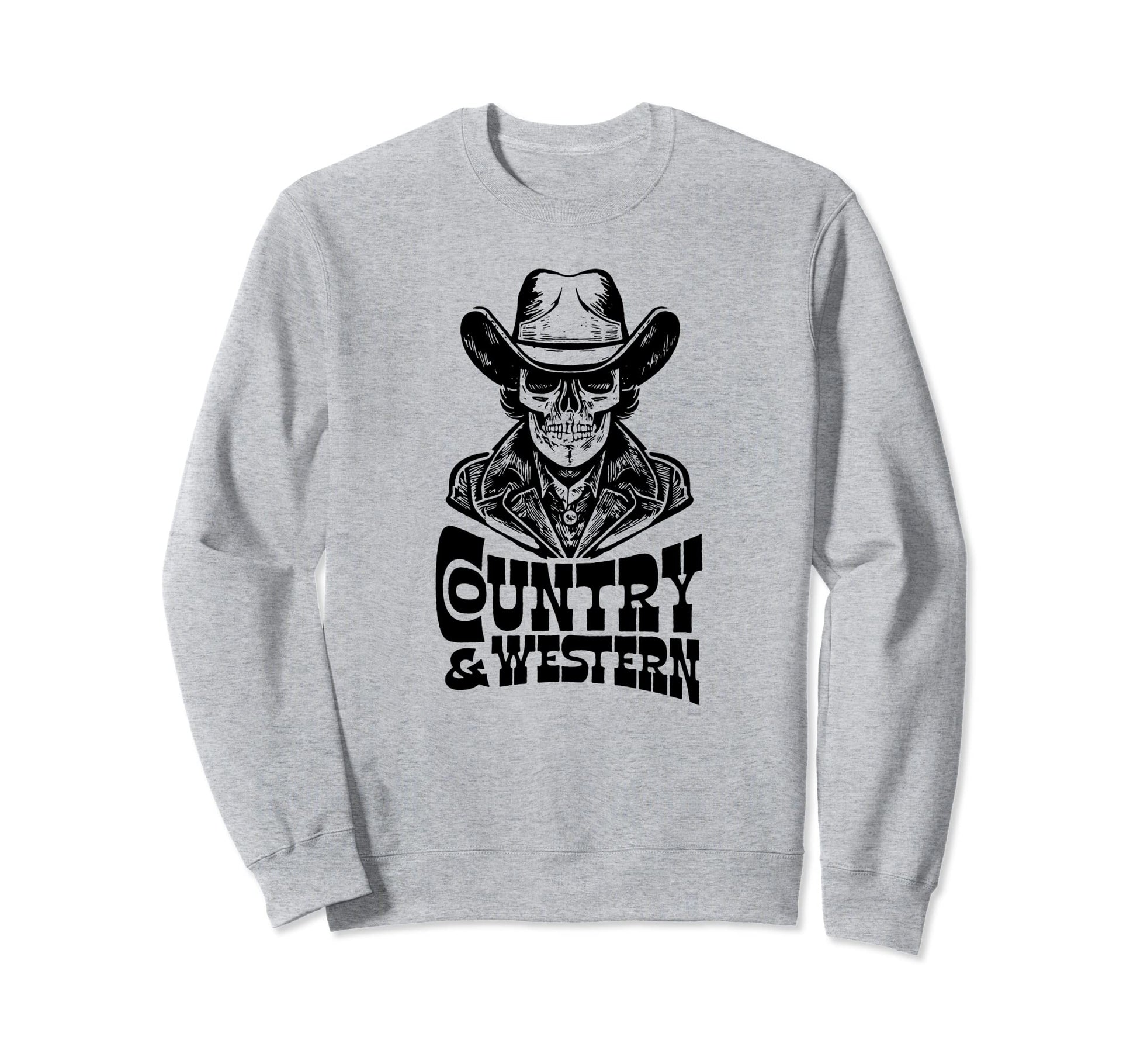 Country Music Country Western Skull Sweatshirt - Graphic Print Unisex - T-Shirt, Sweatshirt, Hoodie
