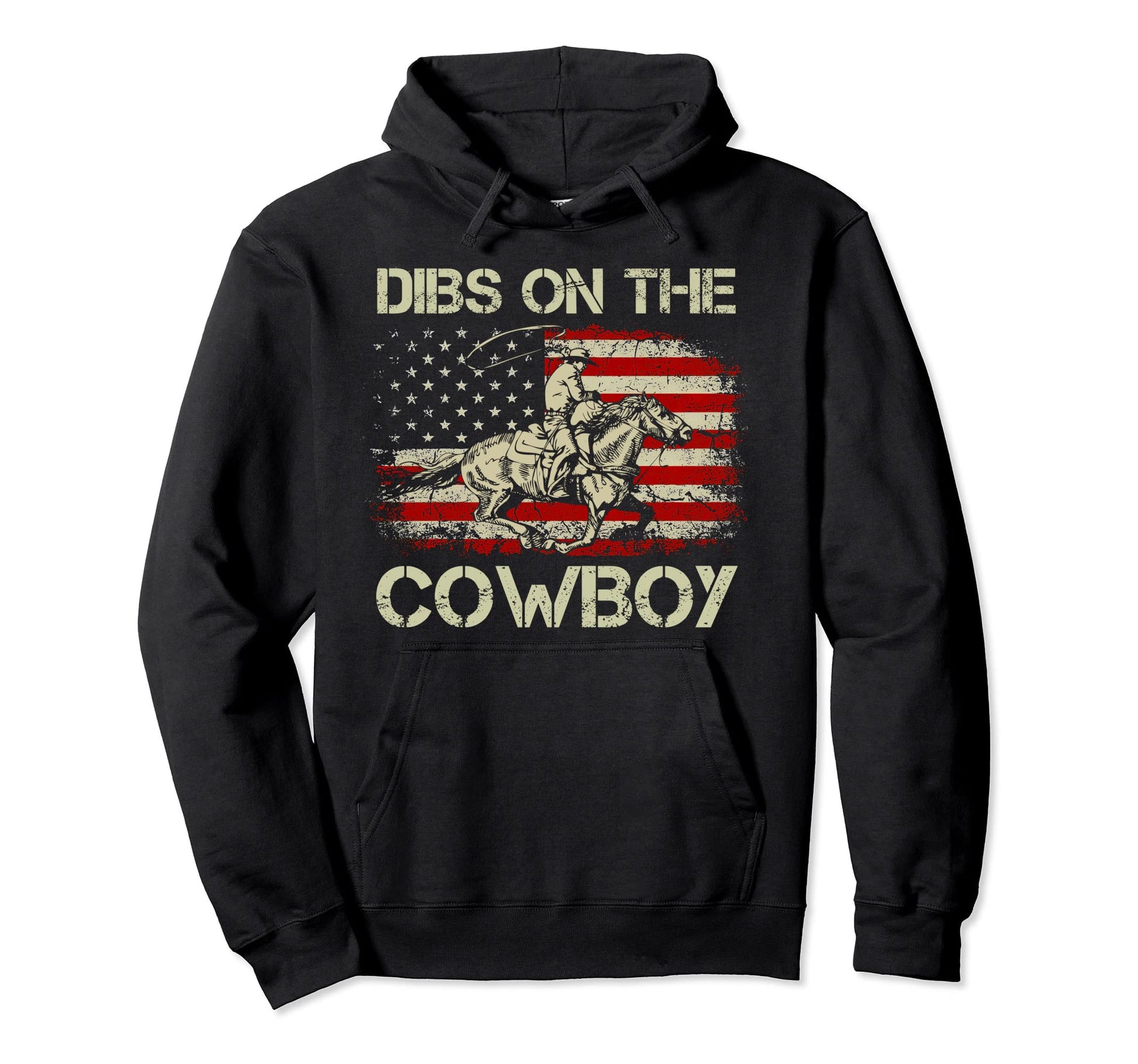 Western Rodeo Country Usa Flag Dibs Cowboy Hoodie - Unique Graphic Unisex - T-Shirt, Sweatshirt, Hoodie