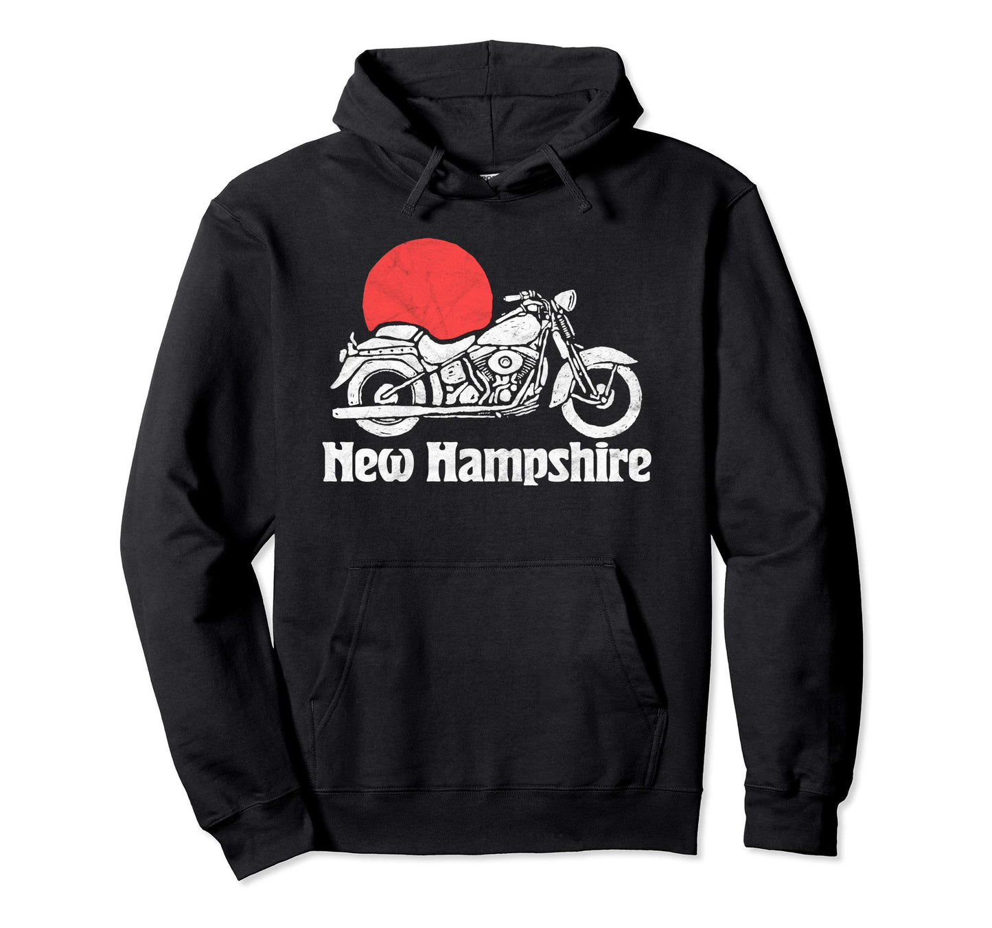 New Hampshire Motorcycle Sun Minimalist Hoodie - Minimalist Print Men Women - T-Shirt, Sweatshirt, Hoodie