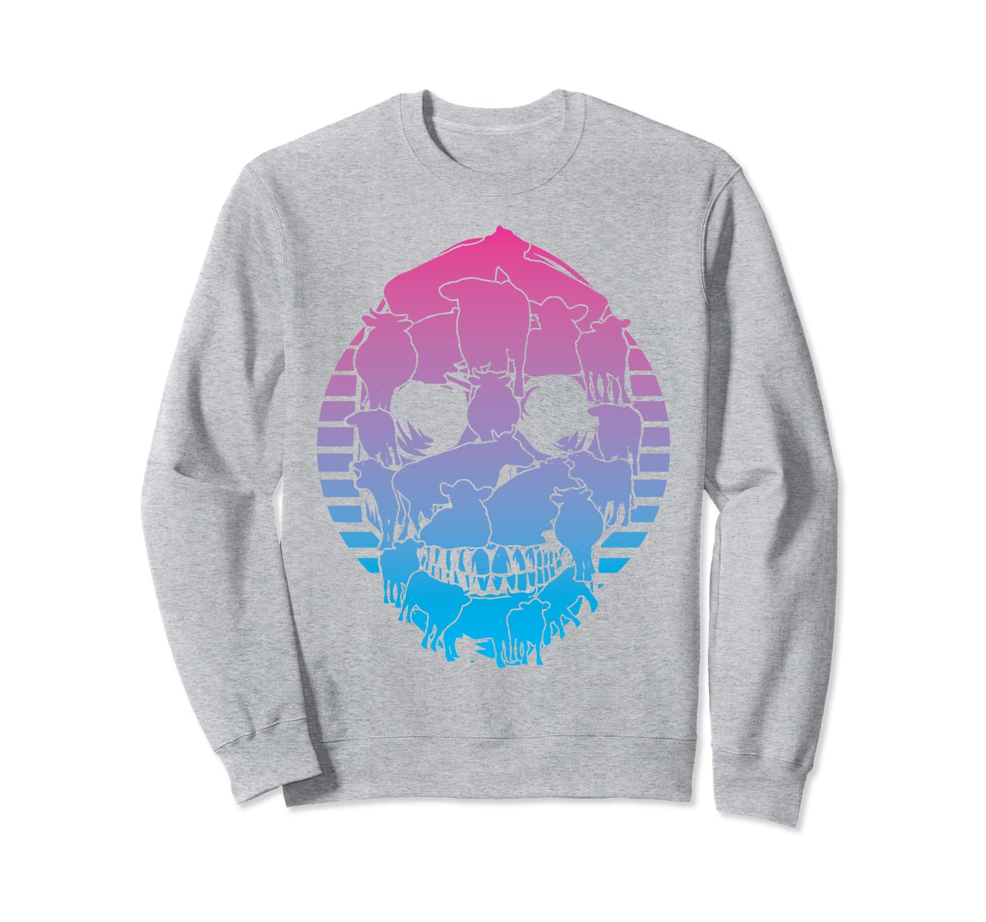 Cows Vaporwave Aesthetic Sweatshirt - Unique Graphic Men Women - T-Shirt, Sweatshirt, Hoodie