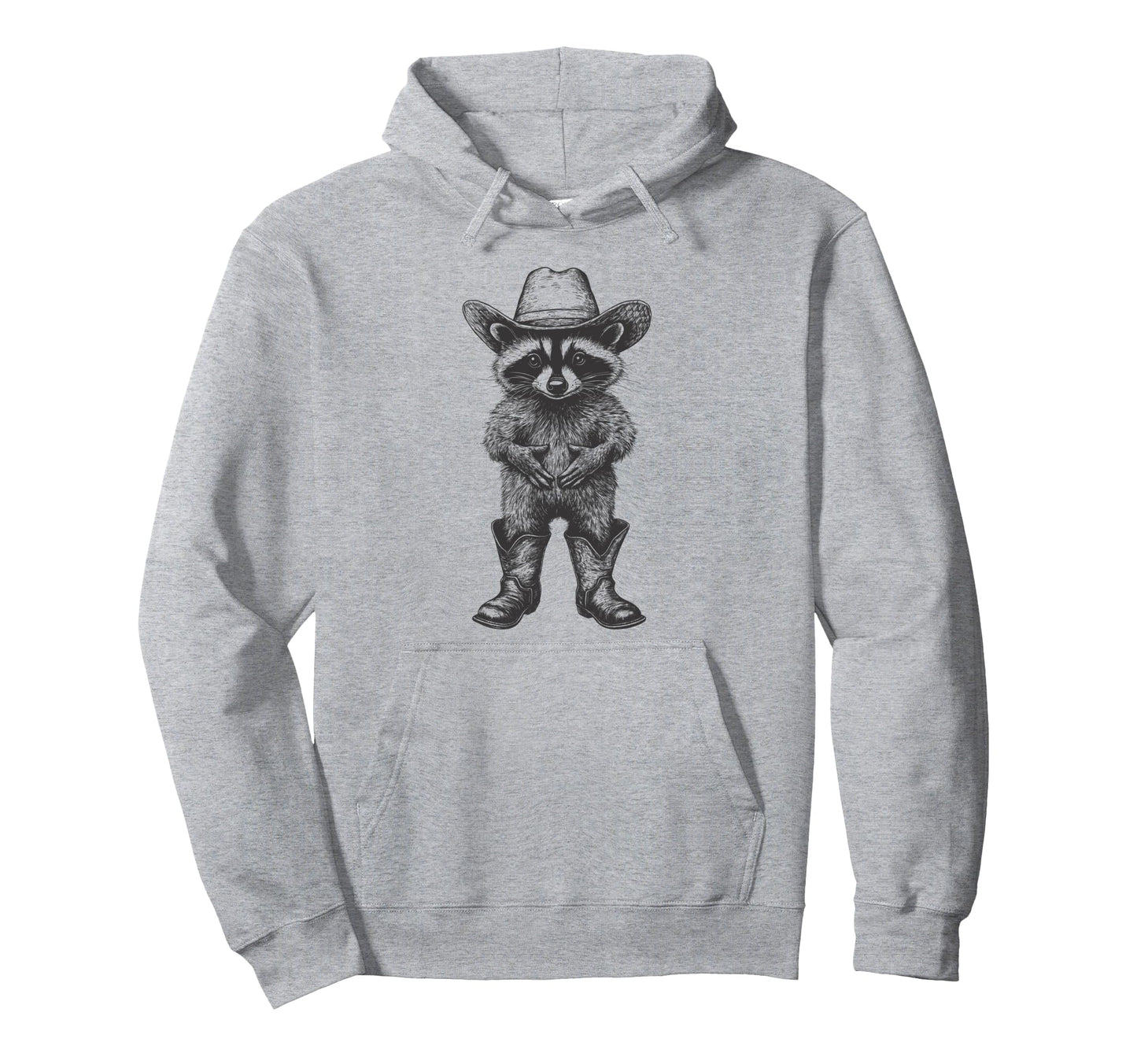 Raccoon Cowboy Hat Funny Western Hoodie - Fun Novelty Design Unisex - T-Shirt, Sweatshirt, Hoodie