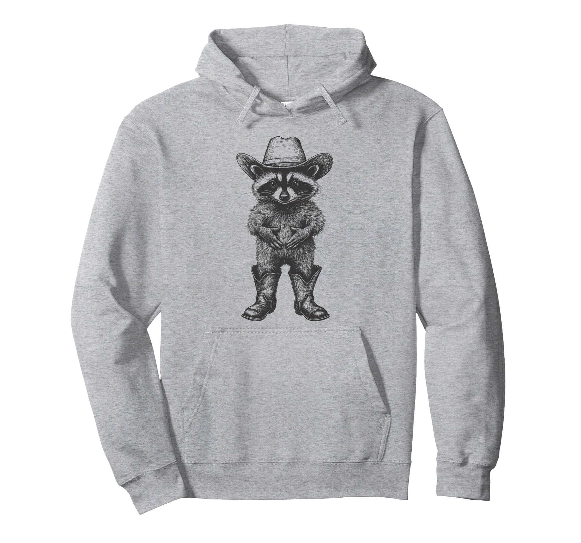 Raccoon Cowboy Hat Funny Western Hoodie - Fun Novelty Design Unisex - T-Shirt, Sweatshirt, Hoodie