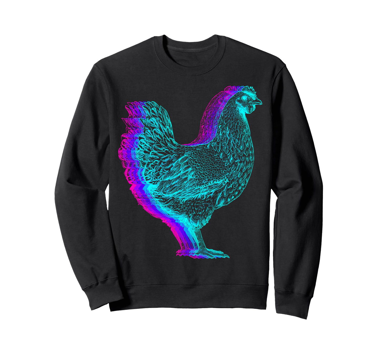 Chicken Farm Farmer Vaporwave Sweatshirt - Fun Novelty Design Unisex - T-Shirt, Sweatshirt, Hoodie