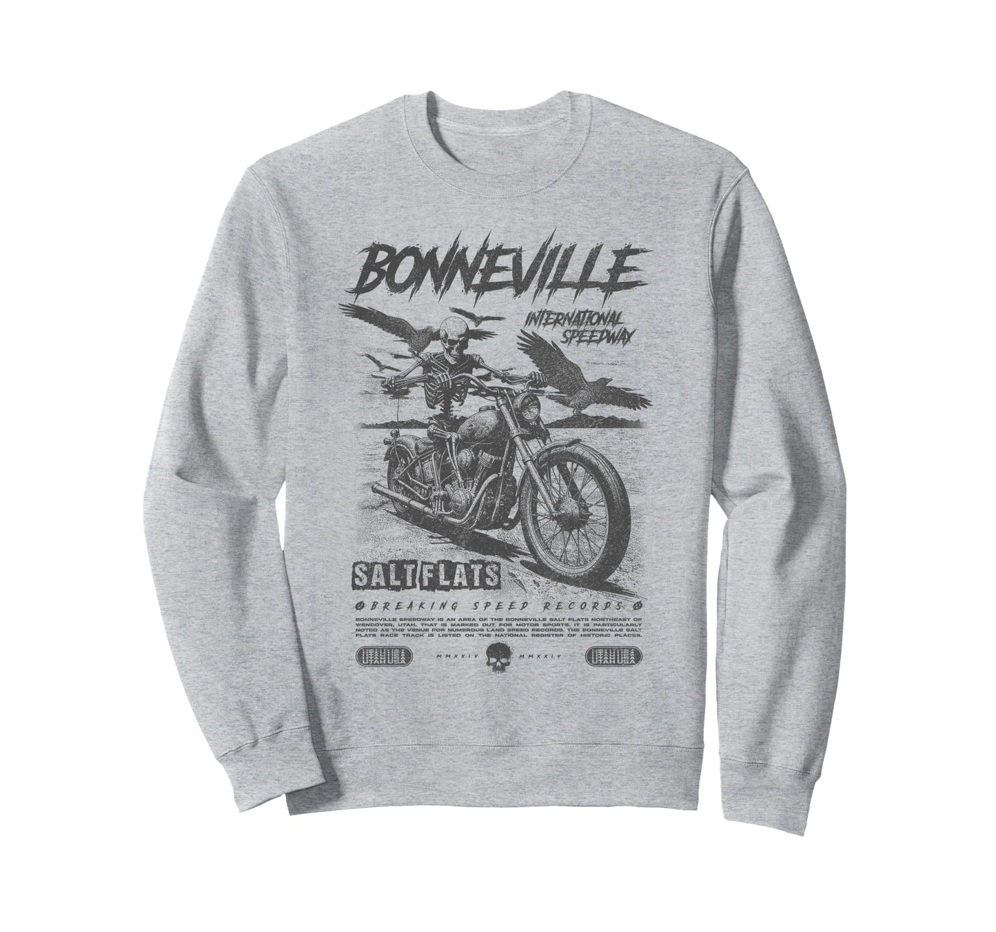 Bonneville Salt Flats Motorcycle Sweatshirt - Aesthetic Graphic Men Women - T-Shirt, Sweatshirt, Hoodie