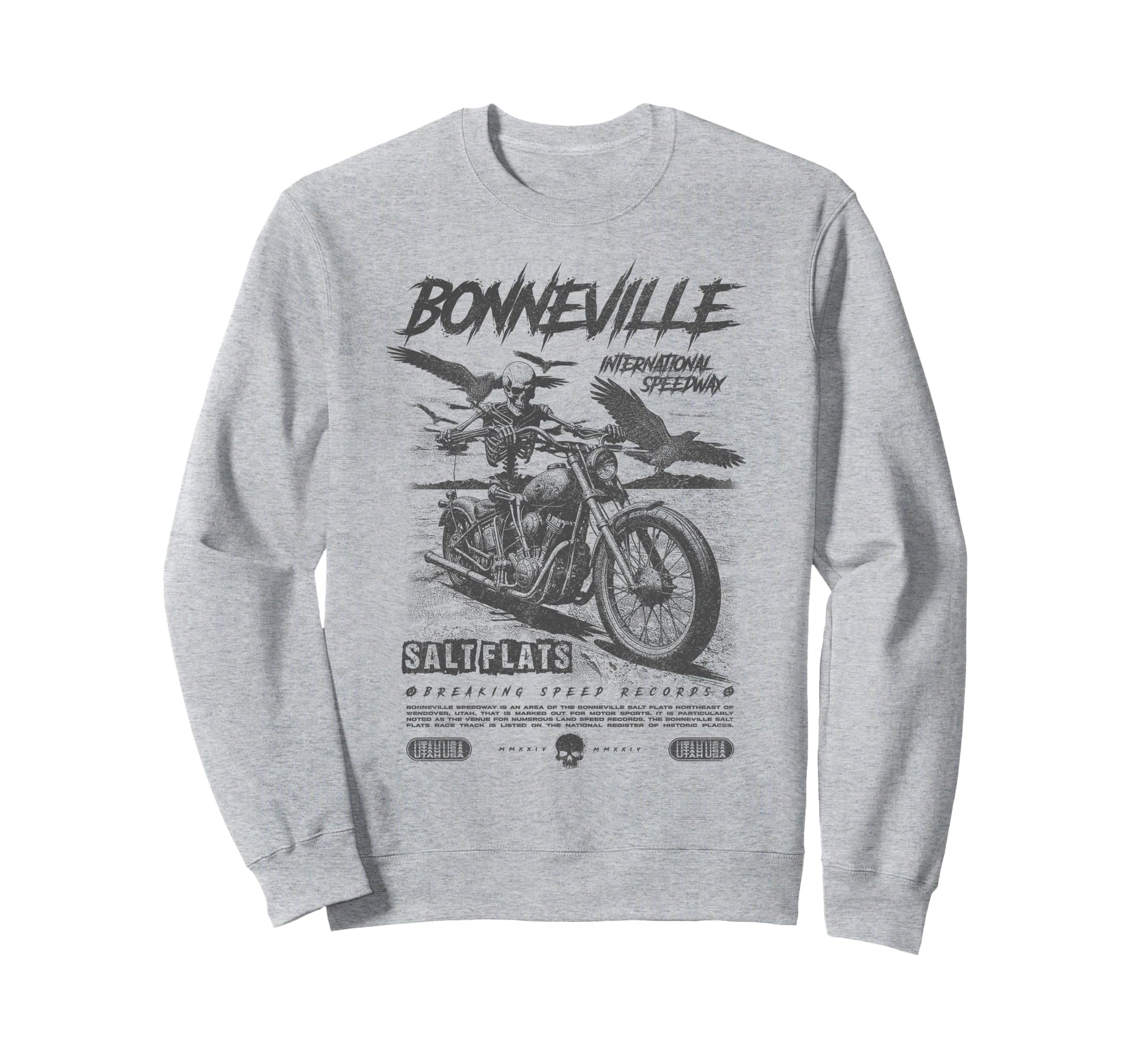 Bonneville Salt Flats Motorcycle Sweatshirt - Aesthetic Graphic Men Women - T-Shirt, Sweatshirt, Hoodie