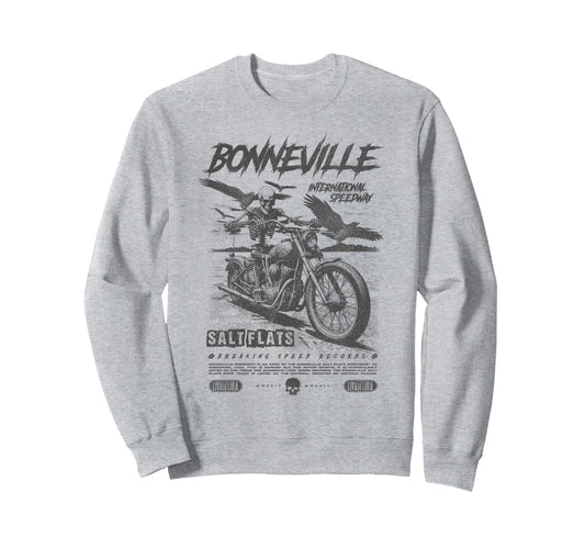 Bonneville Salt Flats Motorcycle Sweatshirt - Aesthetic Graphic Men Women - T-Shirt, Sweatshirt, Hoodie