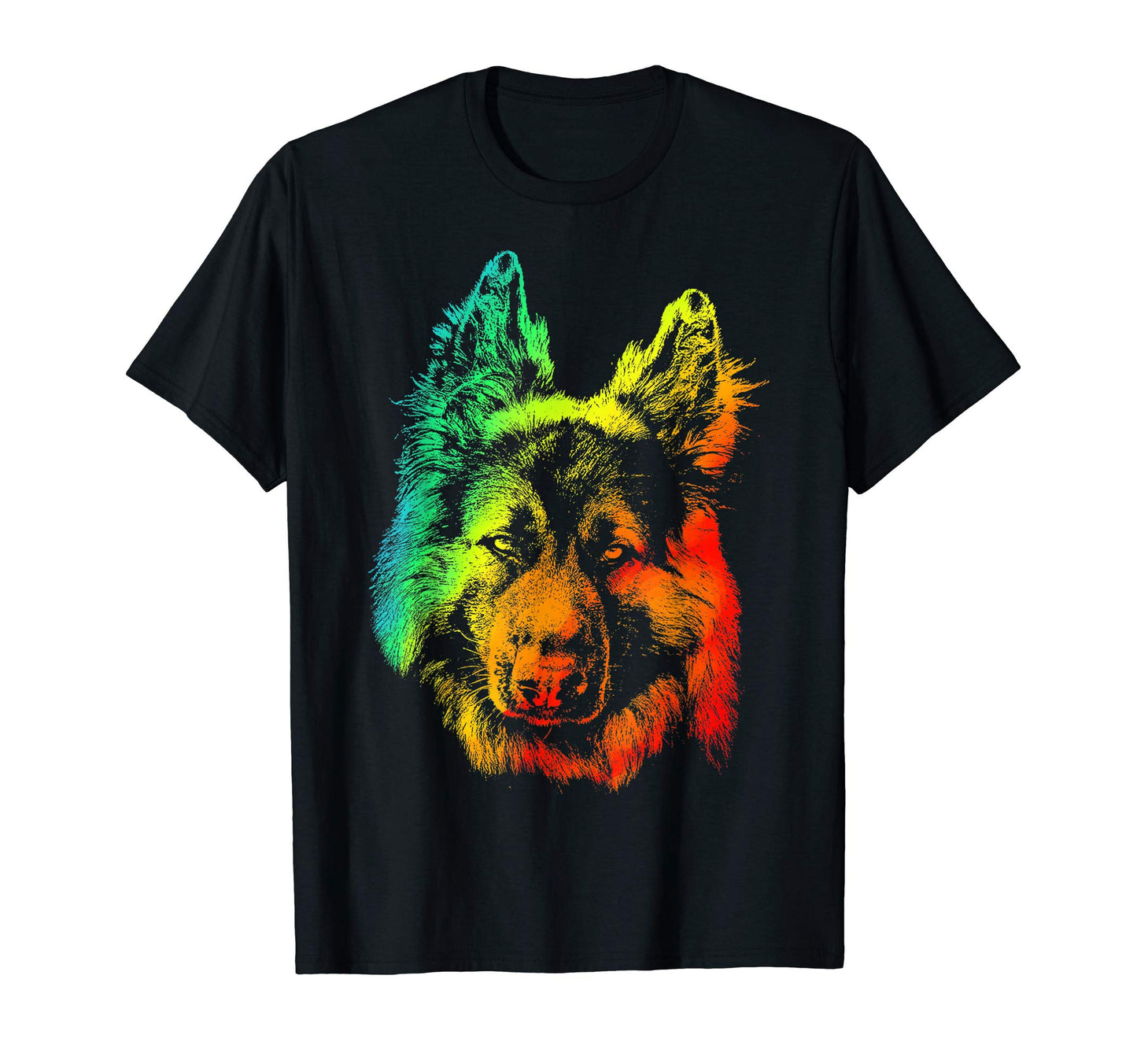 Shiloh Shepherd Colorful Rainbow T-Shirt - Minimalist Print for Adults - T-Shirt, Sweatshirt, Hoodie