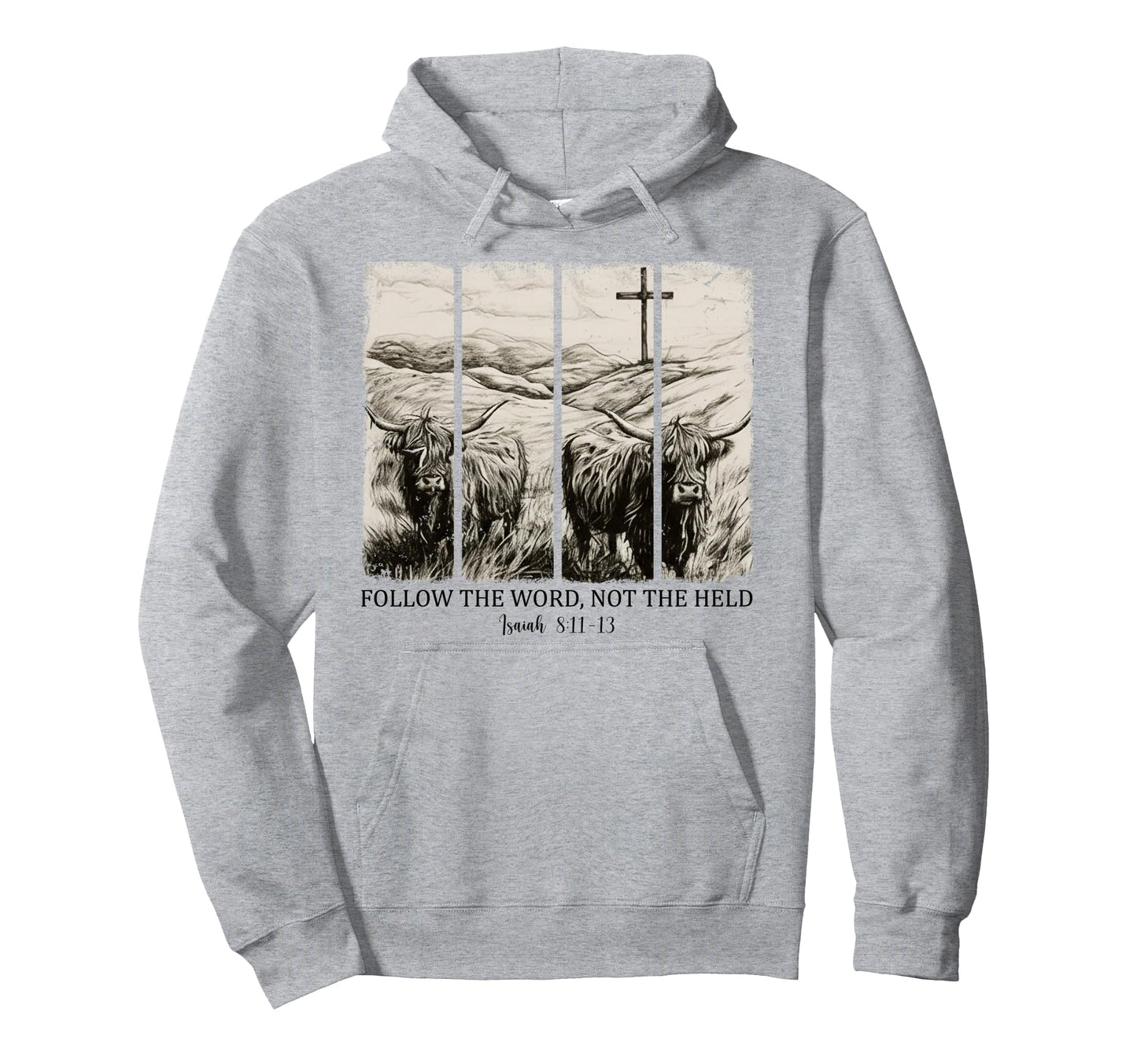 Follow Word Not Herd Western Hoodie - Casual Everyday Wear Men Women - T-Shirt, Sweatshirt, Hoodie