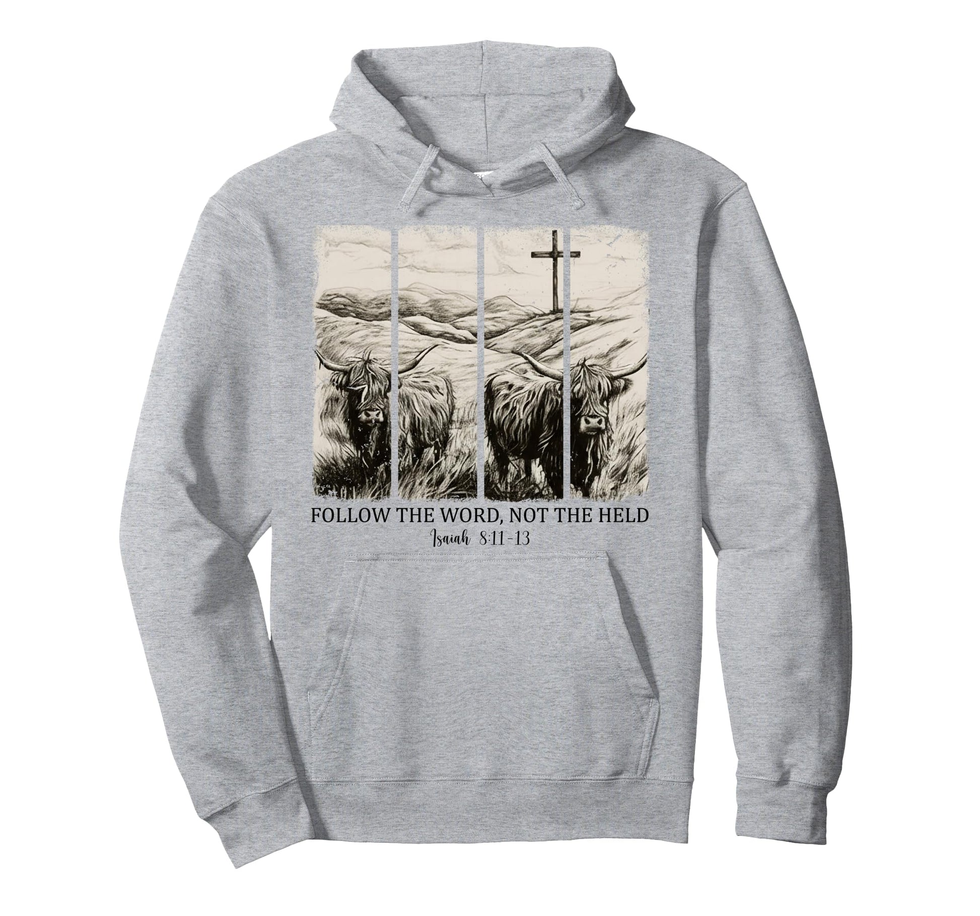 Follow Word Not Herd Western Hoodie - Casual Everyday Wear Men Women - T-Shirt, Sweatshirt, Hoodie