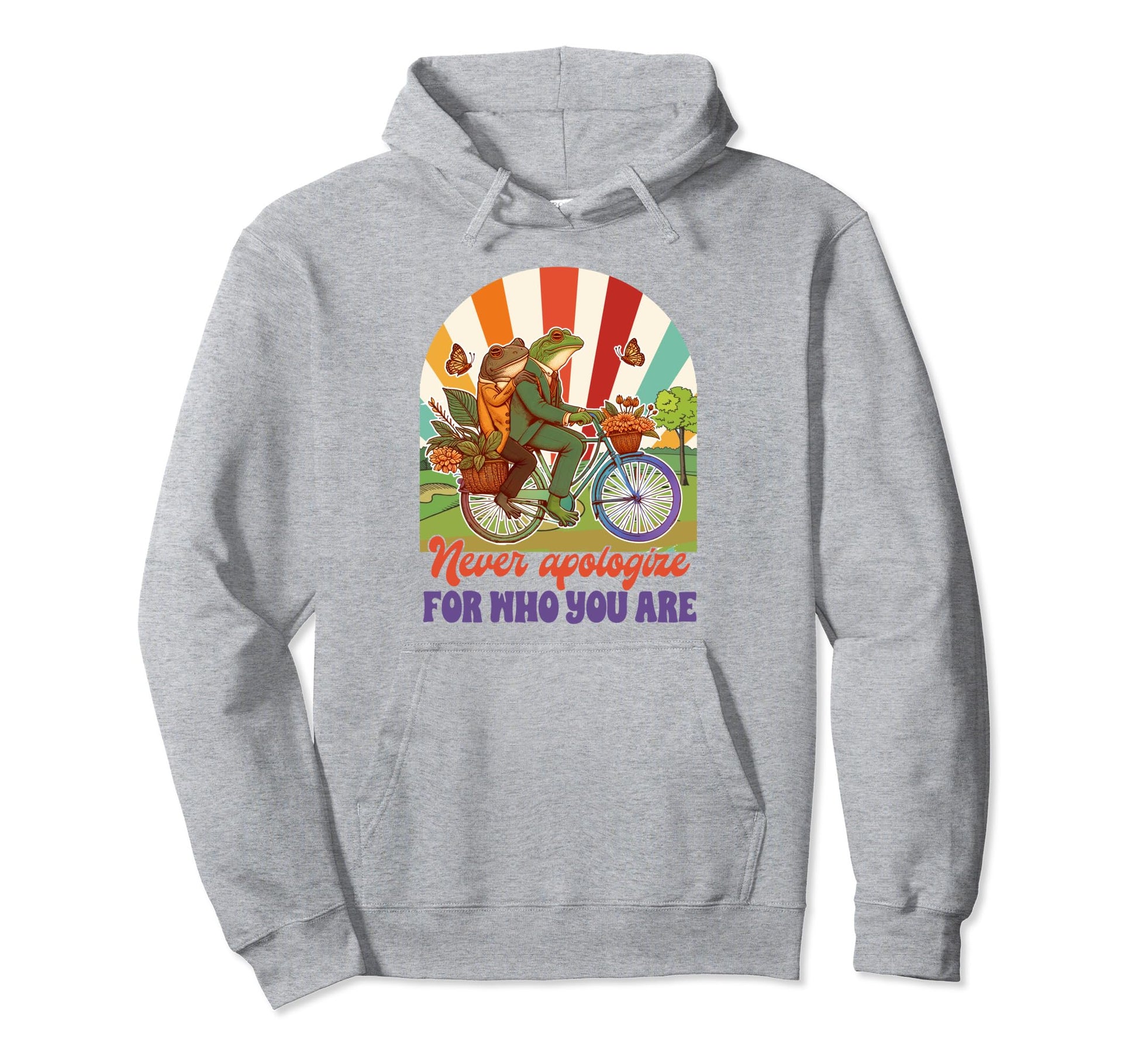 Gay Pride Lgbt Frog Toad Never Apologize Hoodie - Streetwear Style Unisex - T-Shirt, Sweatshirt, Hoodie