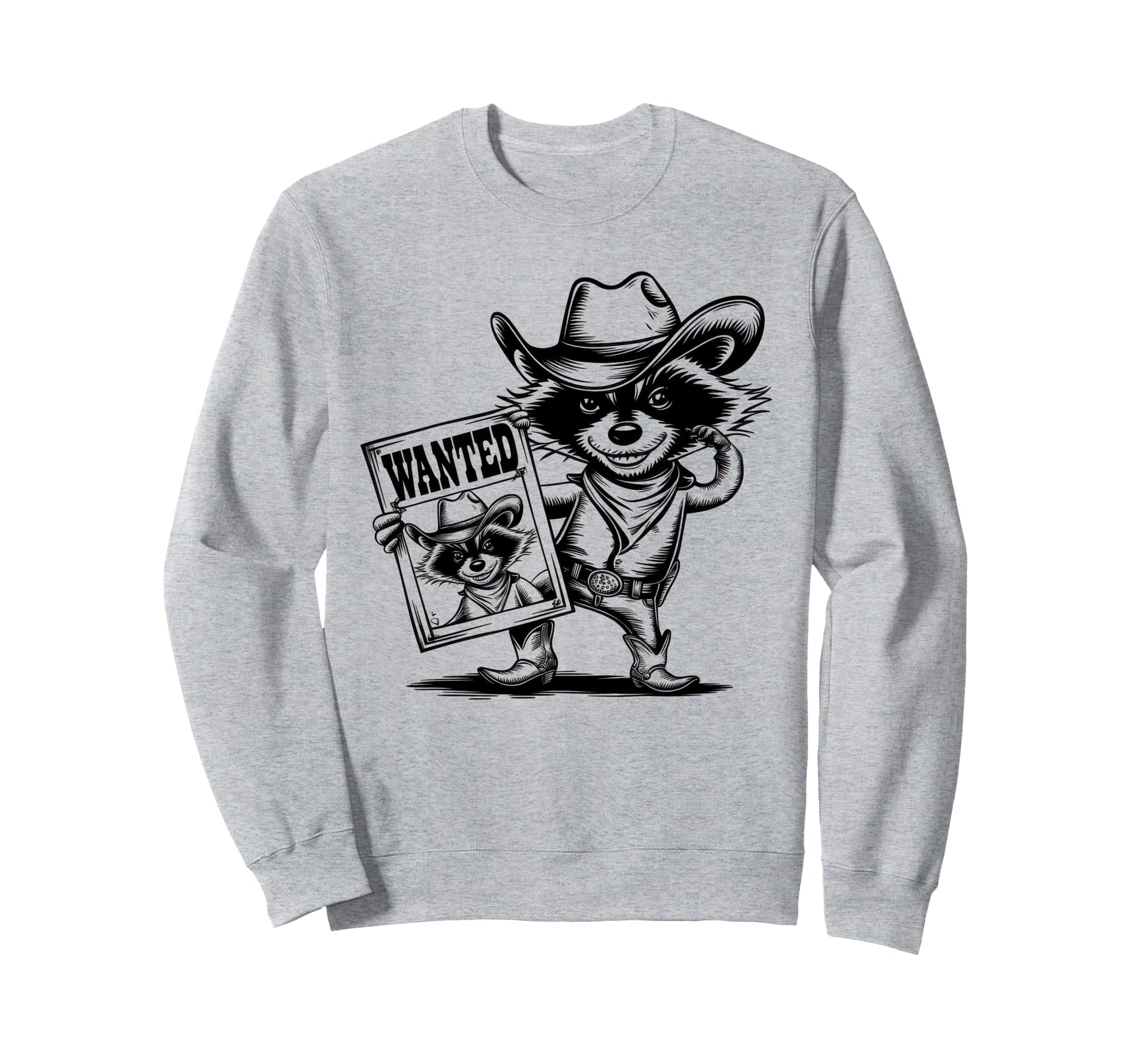 Raccoon 90S Country Music Western Cowboy Sweatshirt - Graphic Print Unisex - T-Shirt, Sweatshirt, Hoodie