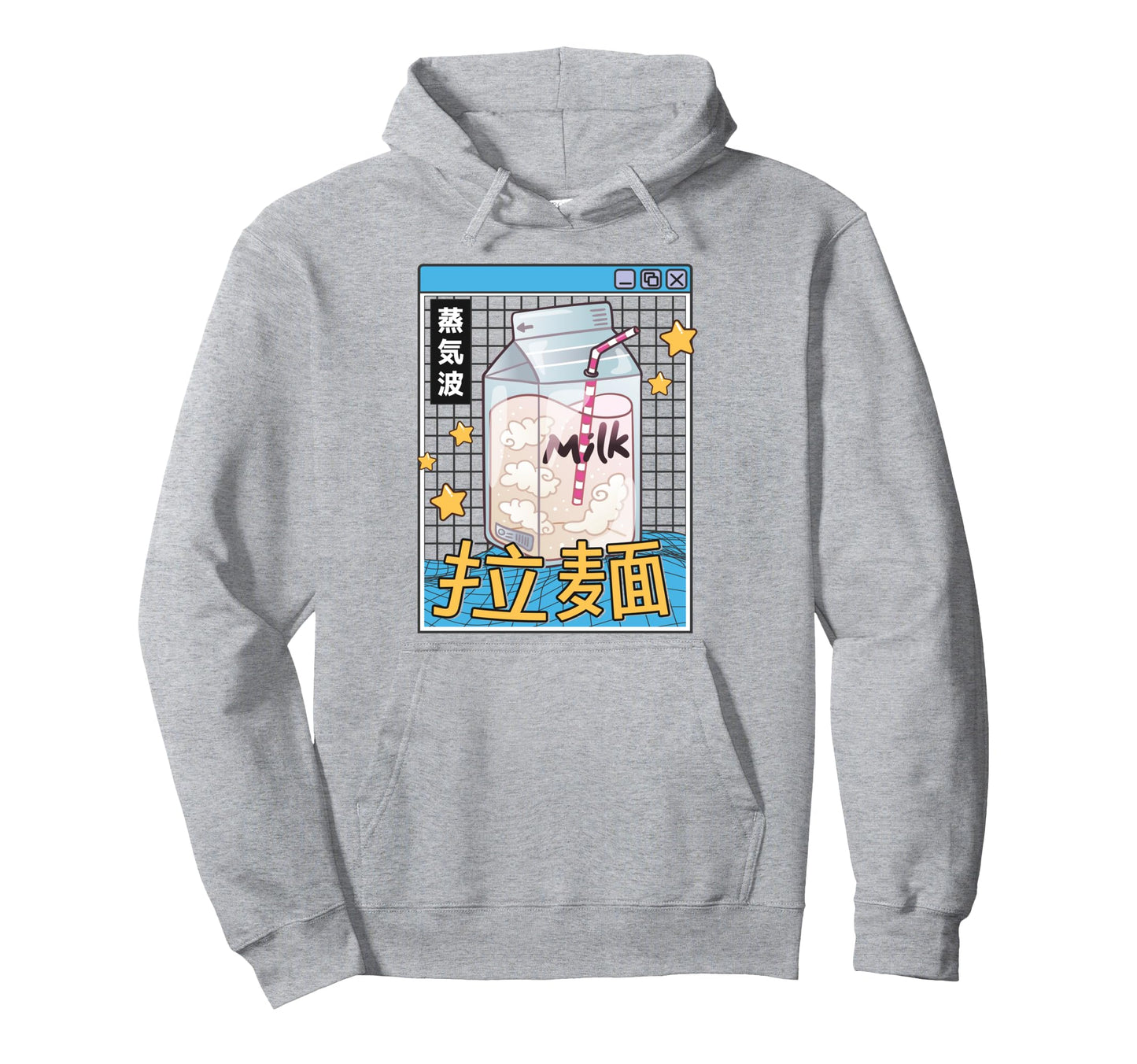 Japan Milk Carton Kawaii Grid Vaporwave Hoodie - Trendy Graphic for Adults - T-Shirt, Sweatshirt, Hoodie