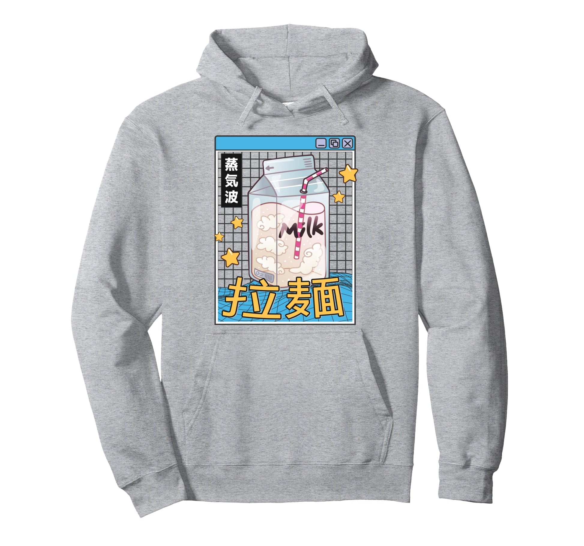 Japan Milk Carton Kawaii Grid Vaporwave Hoodie - Trendy Graphic for Adults - T-Shirt, Sweatshirt, Hoodie