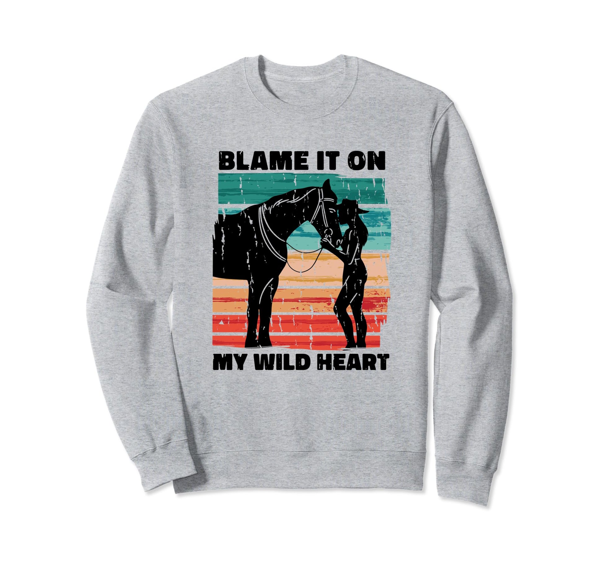 Wild Heart Western Cowgirl Horse Sweatshirt - Custom Art Print Men Women - T-Shirt, Sweatshirt, Hoodie