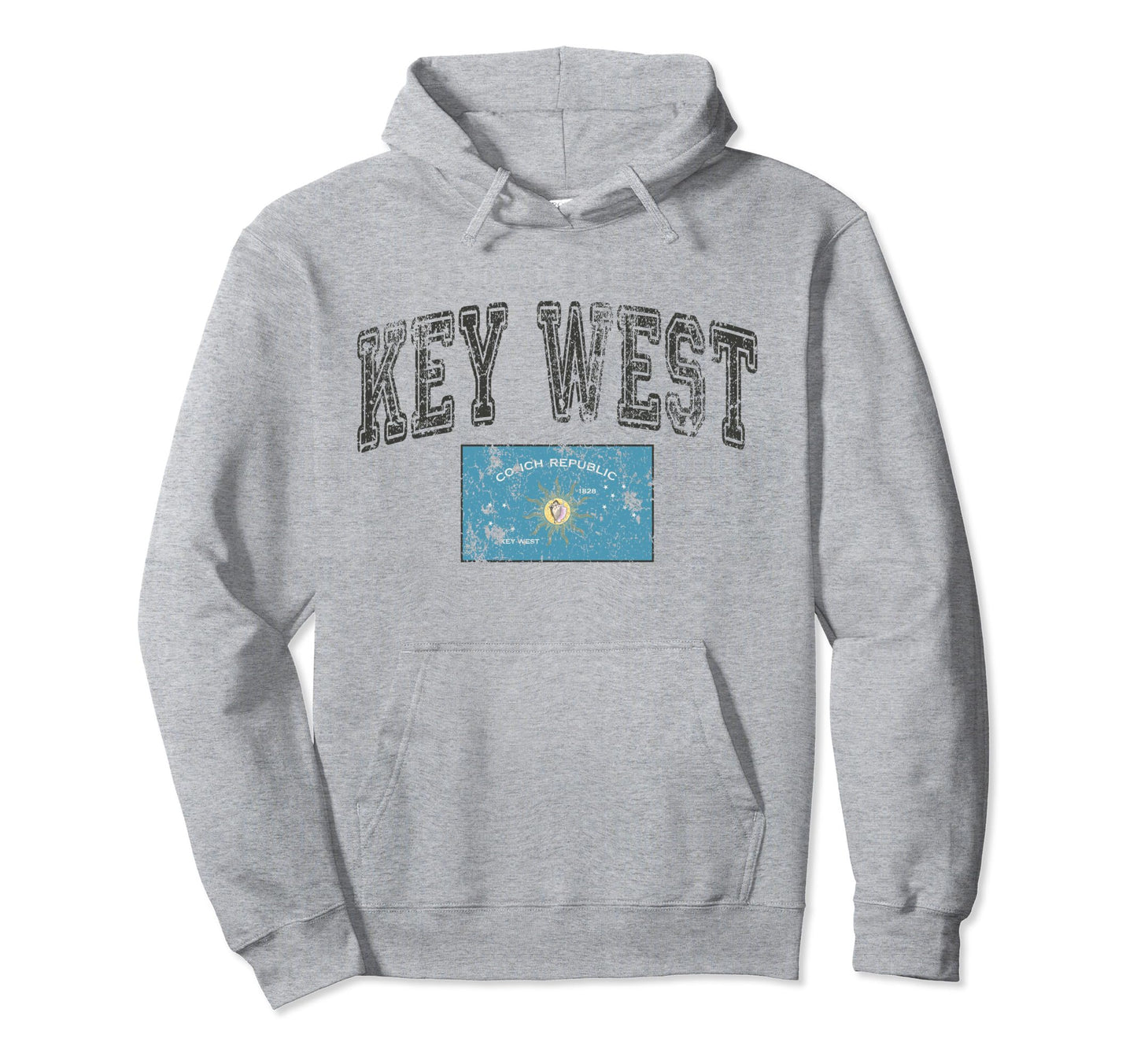 Key West Flag Florida Keys Us City State Hoodie - Novelty Apparel Unisex - T-Shirt, Sweatshirt, Hoodie