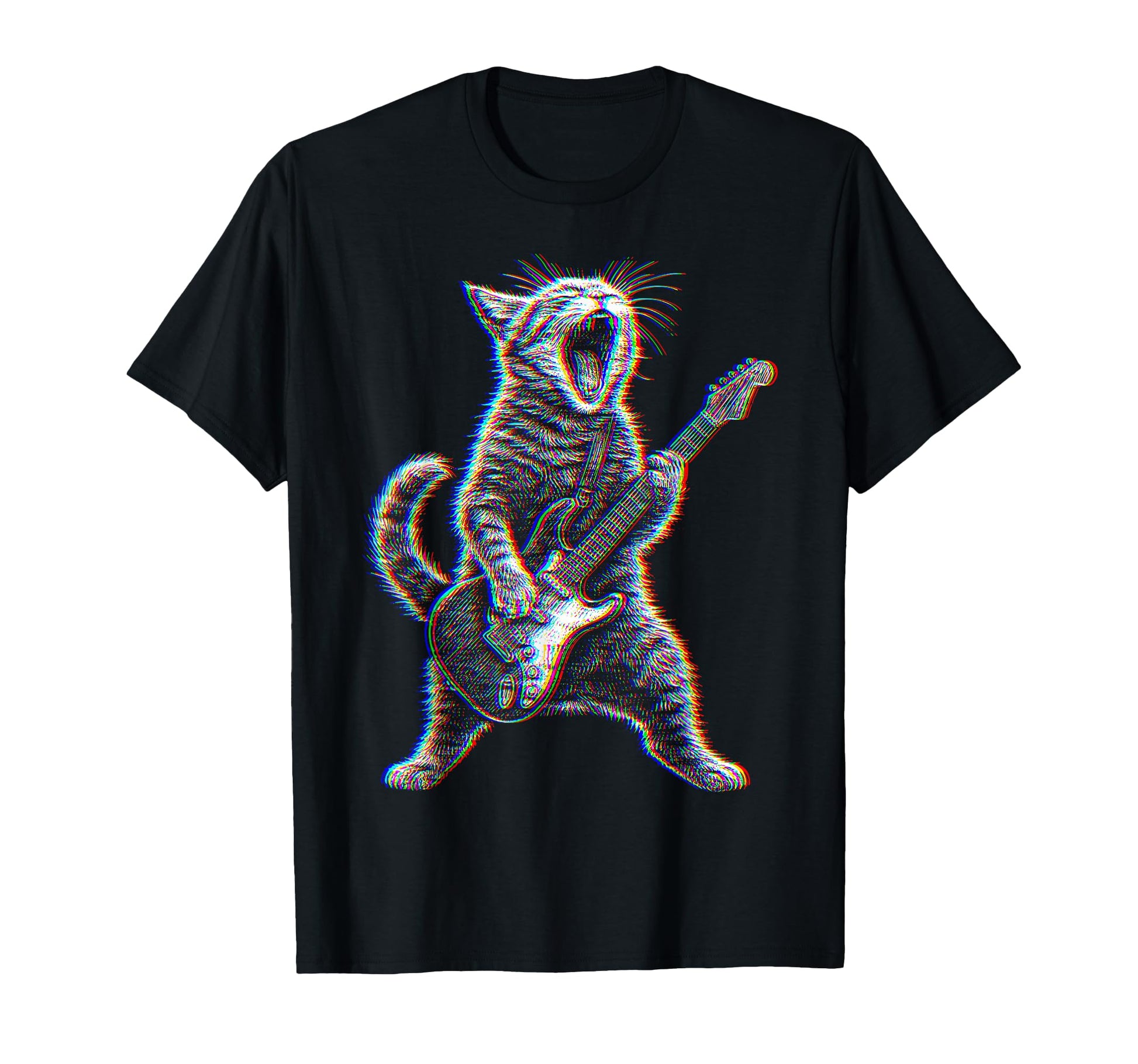 Rock Cat Playing Guitar Aesthetic T-Shirt - Fun Novelty Design Men Women - T-Shirt, Sweatshirt, Hoodie