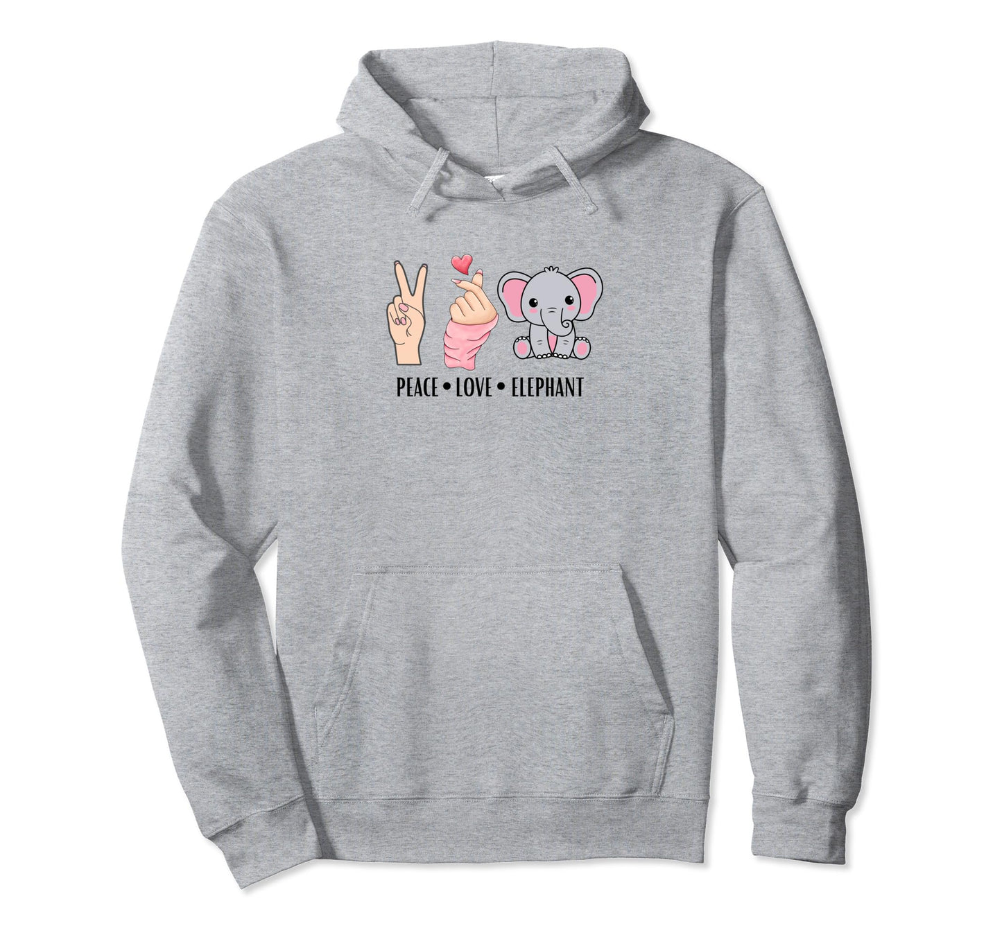 Elephant Peace Love And Hoodie - Unique Graphic Men Women - T-Shirt, Sweatshirt, Hoodie
