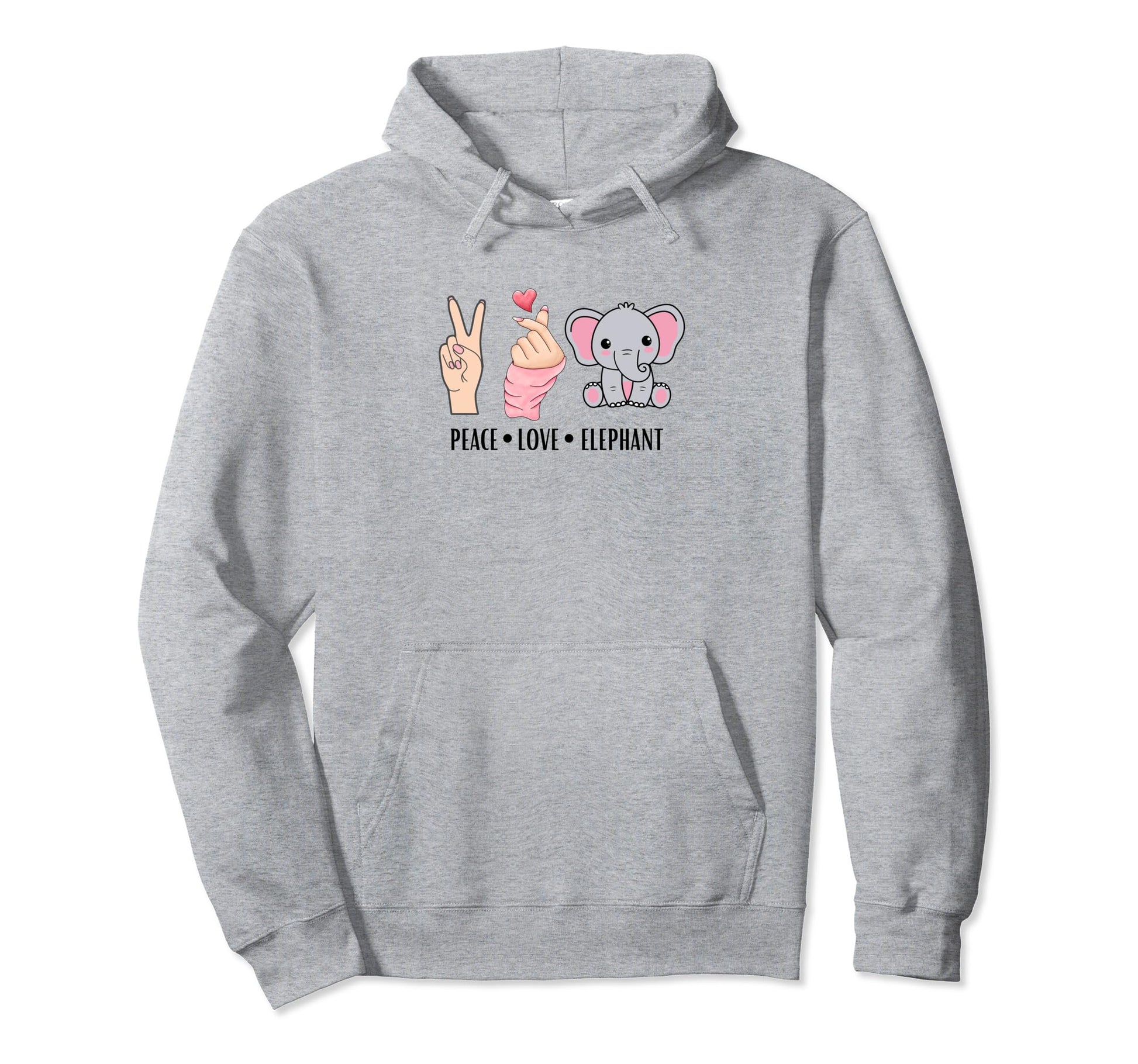 Elephant Peace Love And Hoodie - Unique Graphic Men Women - T-Shirt, Sweatshirt, Hoodie