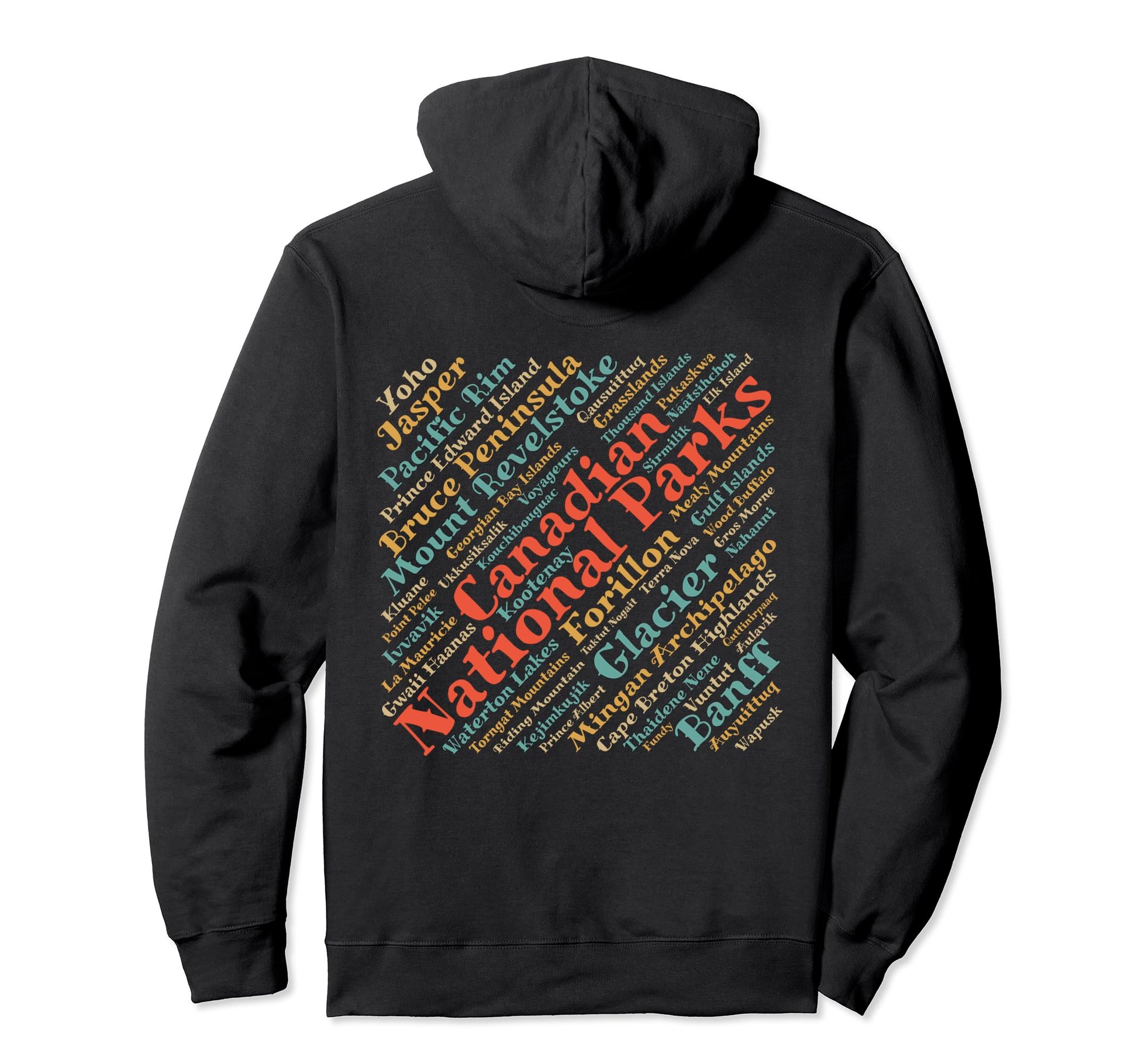 Canada National Parks List Canadian Hoodie - Aesthetic Graphic for Adults - T-Shirt, Sweatshirt, Hoodie