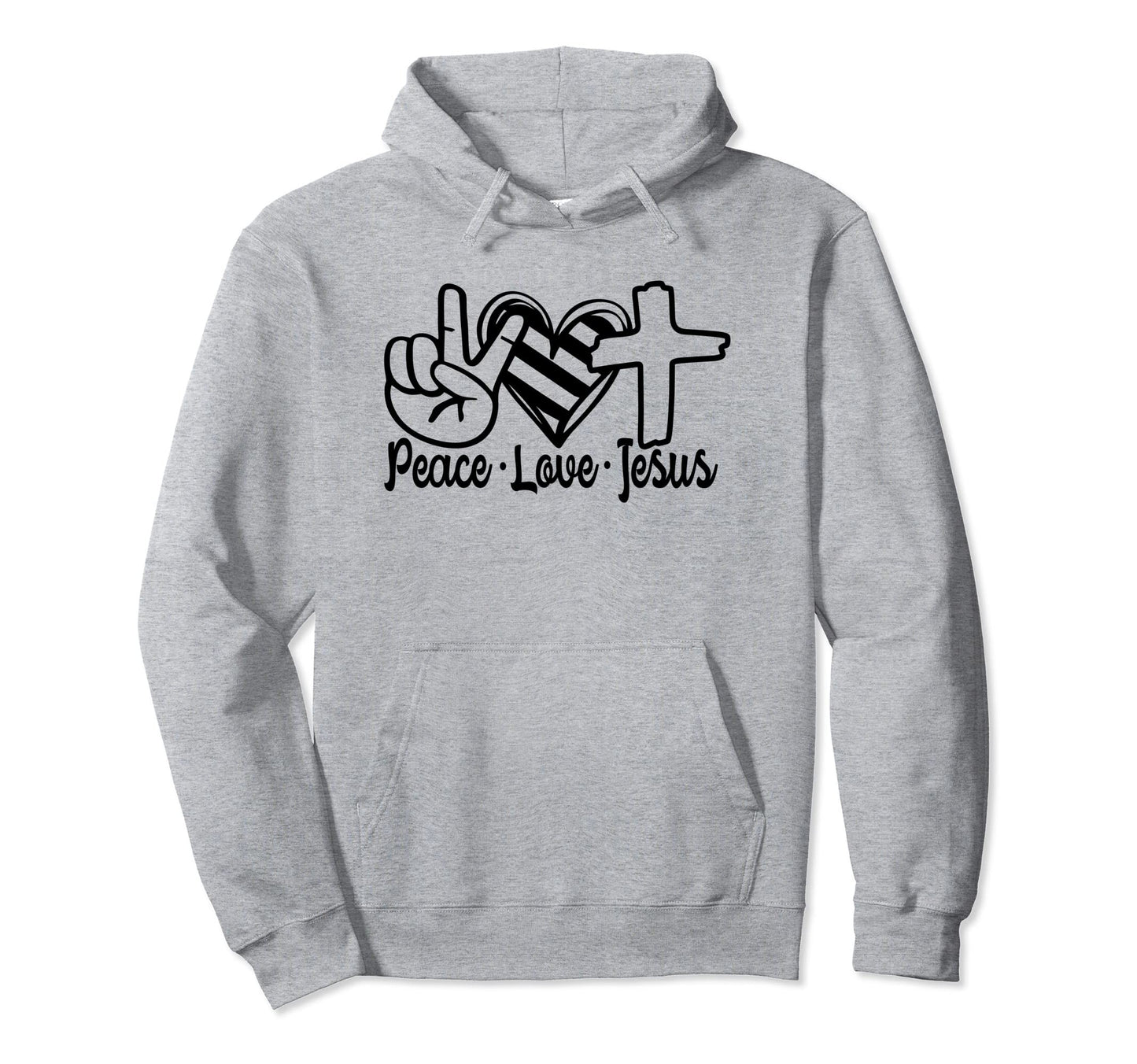 Christian Cross Heart Peace Love Jesus Hoodie - Streetwear Style for Adults - T-Shirt, Sweatshirt, Hoodie