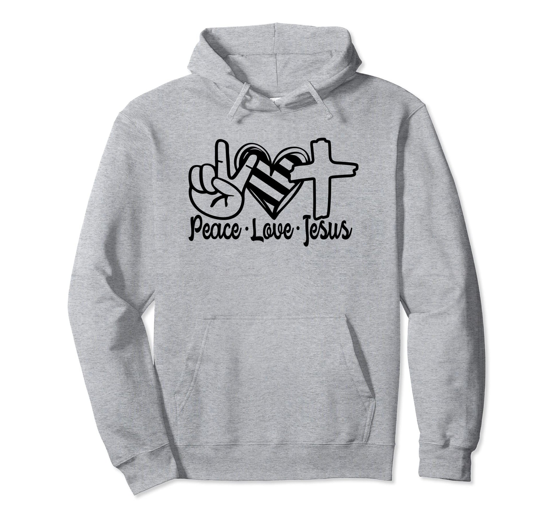 Christian Cross Heart Peace Love Jesus Hoodie - Streetwear Style for Adults - T-Shirt, Sweatshirt, Hoodie
