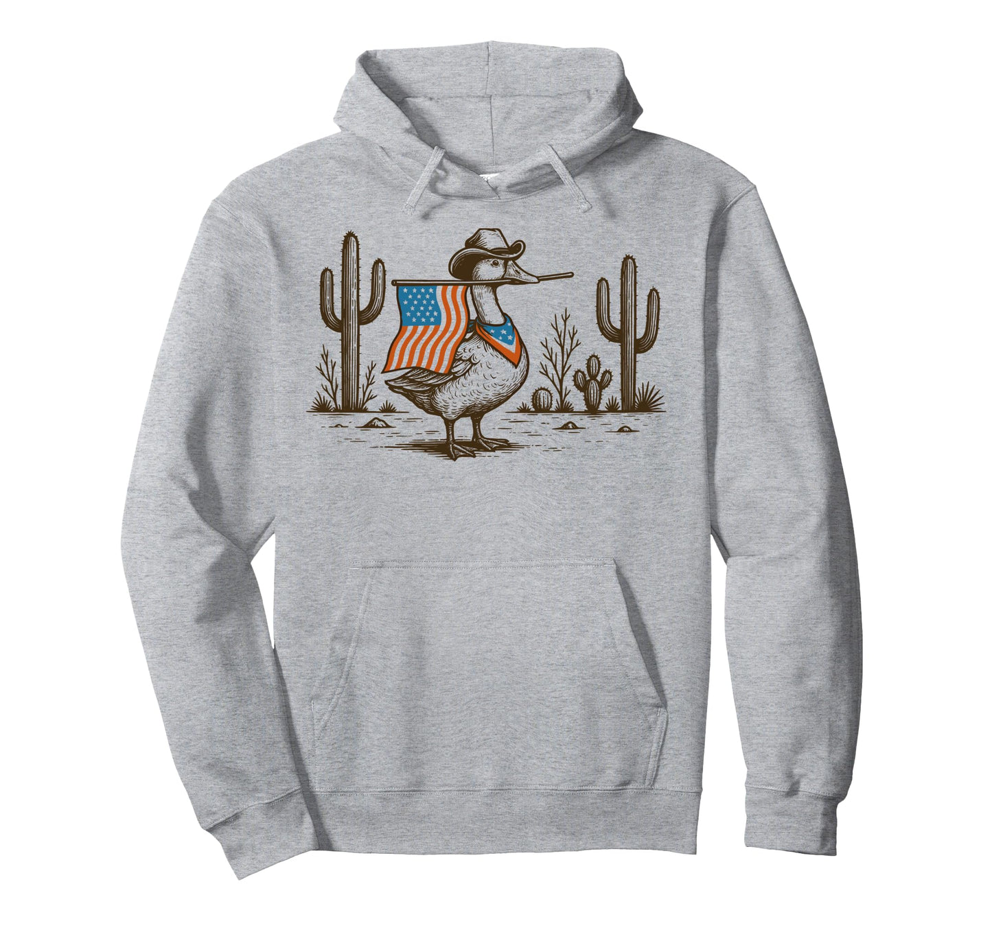 Patriotic Goose Western Cowboy Usa Hoodie - Streetwear Style for Adults - T-Shirt, Sweatshirt, Hoodie