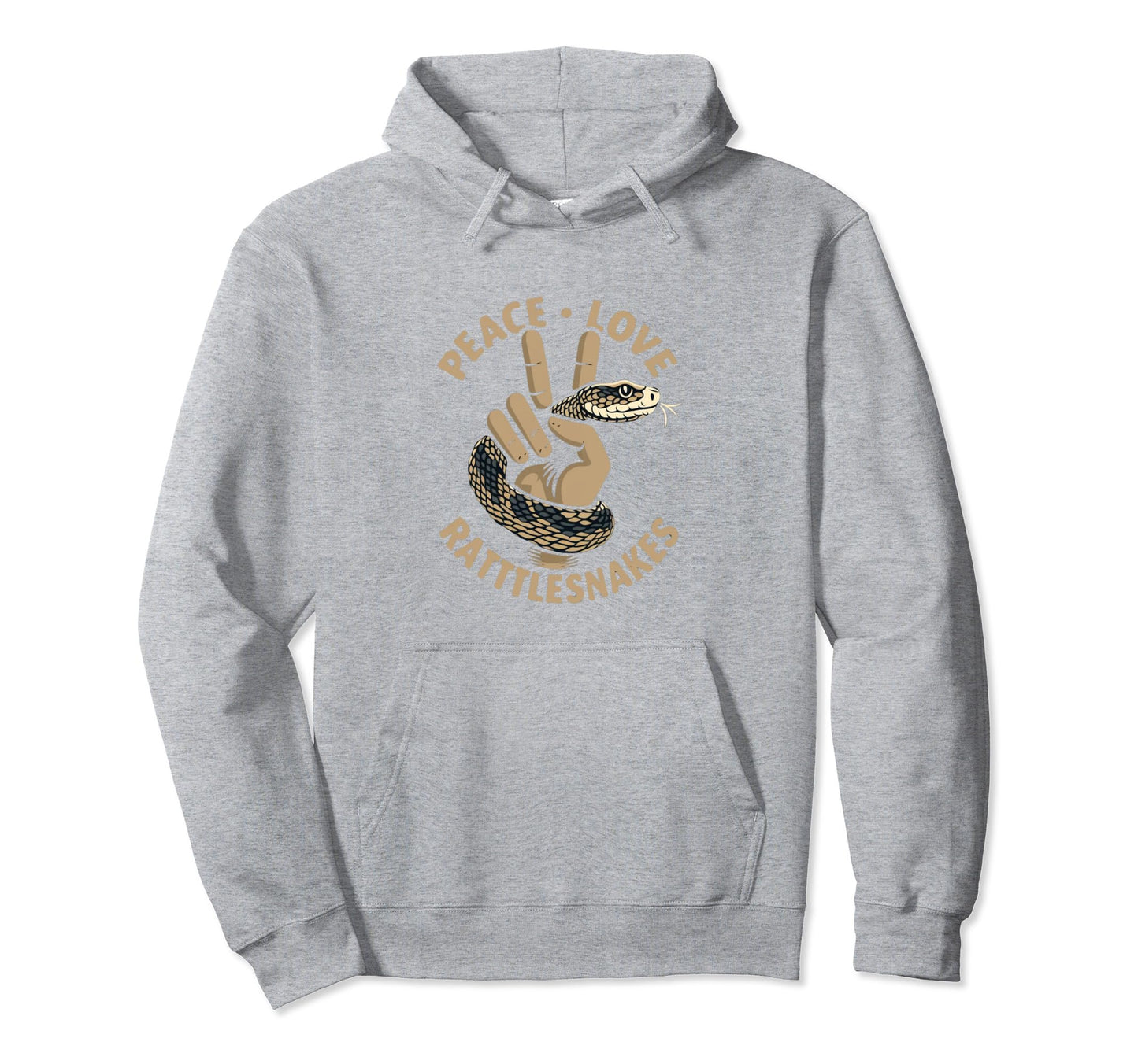 Rattlesnake Snake Herpetology Peace Love Hoodie - Custom Art Print Unisex - T-Shirt, Sweatshirt, Hoodie