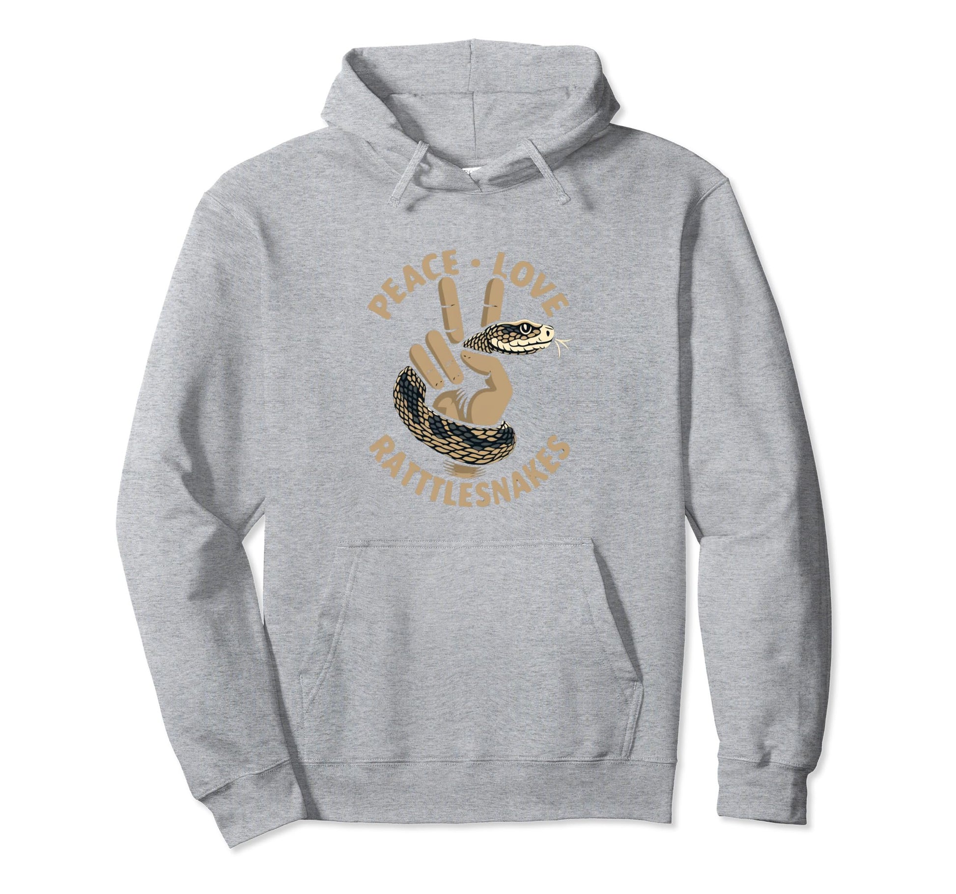 Rattlesnake Snake Herpetology Peace Love Hoodie - Custom Art Print Unisex - T-Shirt, Sweatshirt, Hoodie