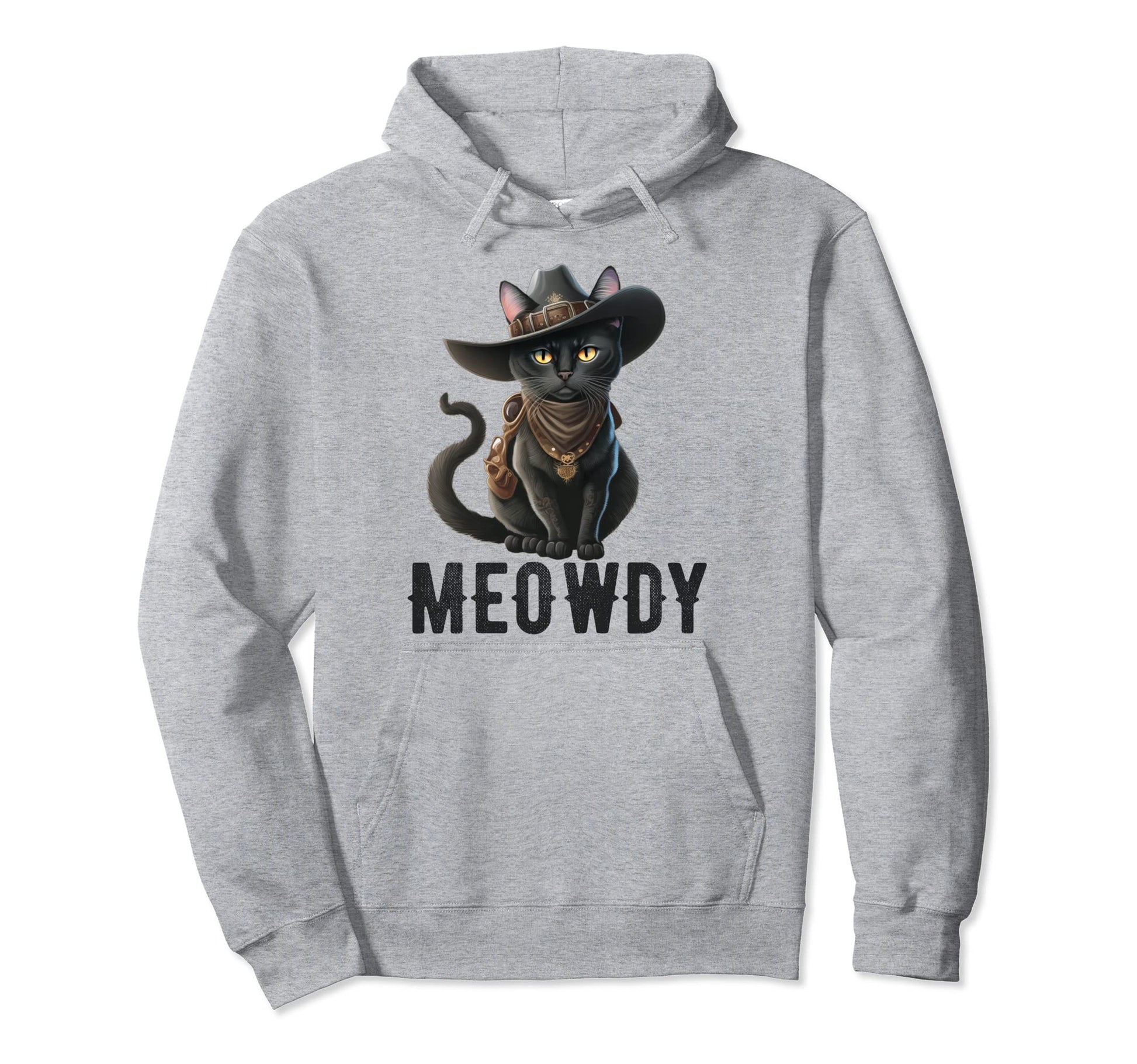 Meowdy Funny Cat Country Music Kitten Hoodie - Unique Graphic Unisex - T-Shirt, Sweatshirt, Hoodie
