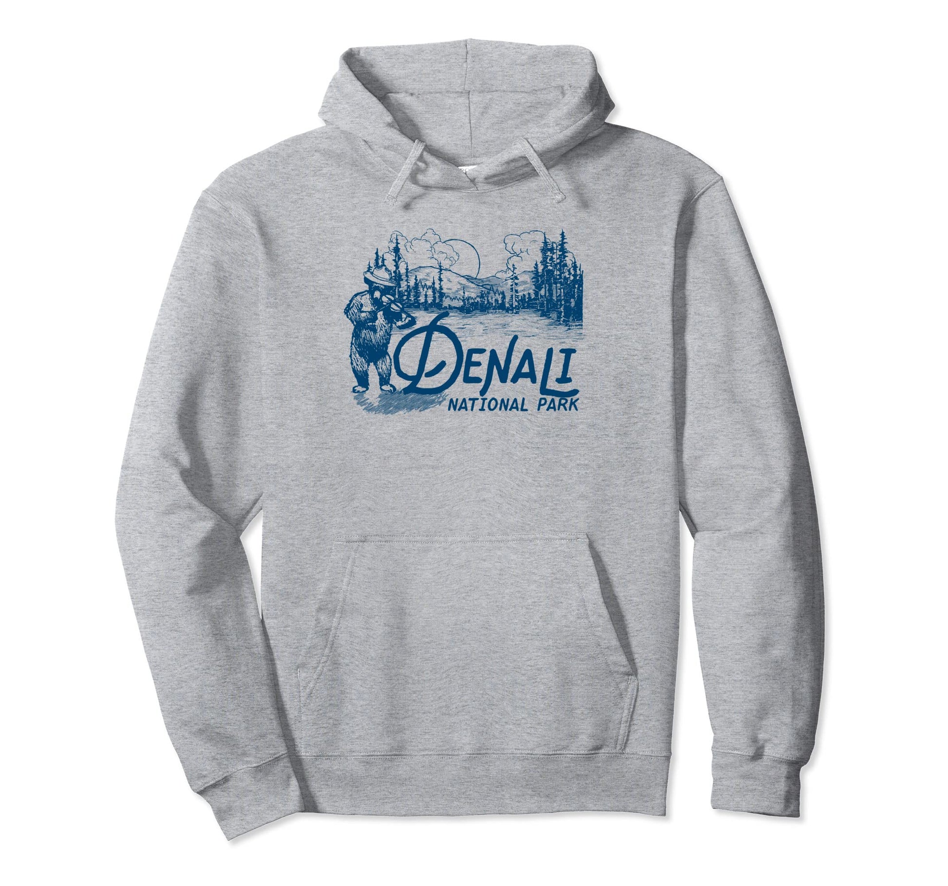Denali National Park Alaska Fiddle Bear Hoodie - Fun Novelty Design Unisex - T-Shirt, Sweatshirt, Hoodie
