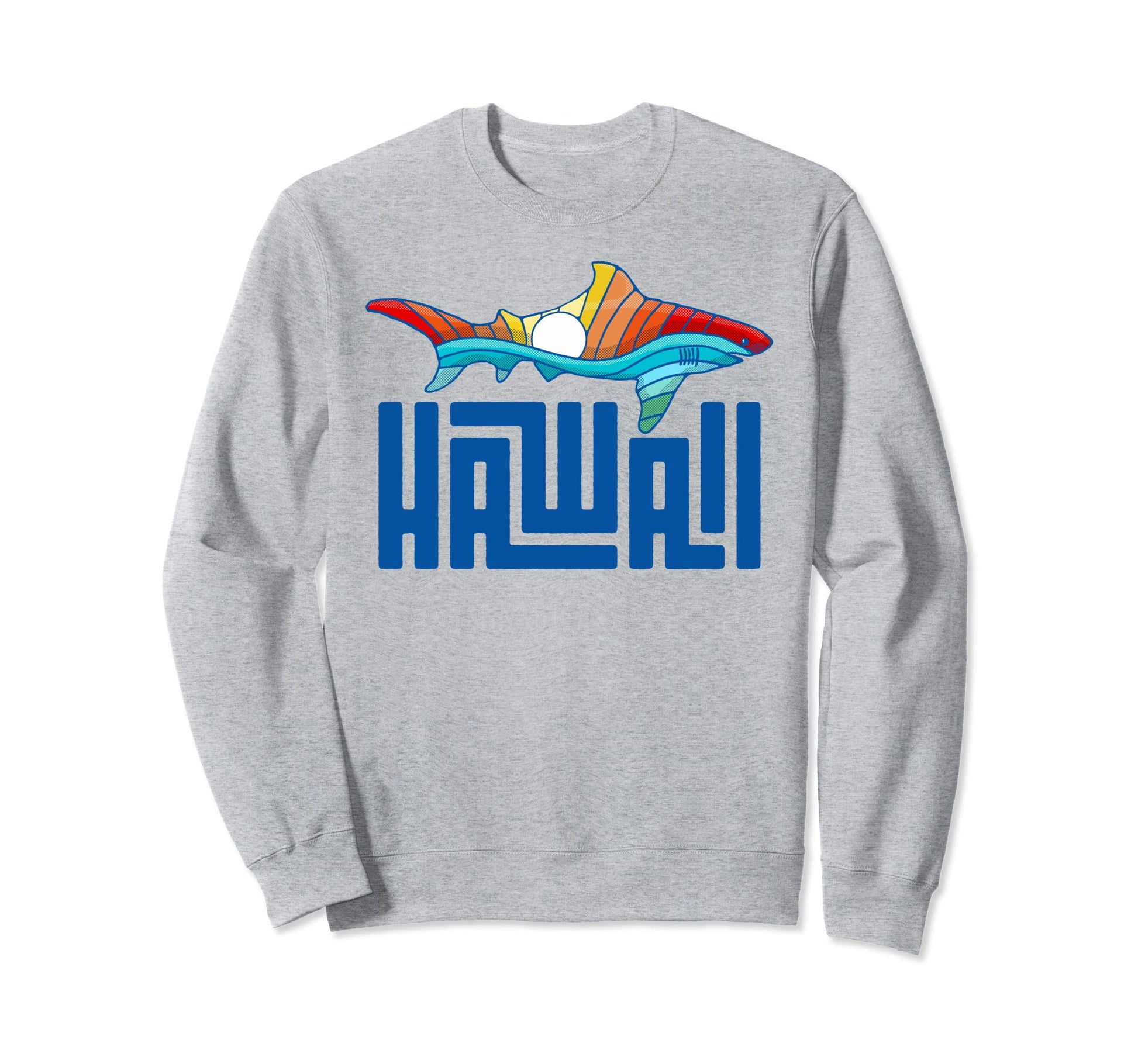 Hawaii Rainbow Shark Sweatshirt - Casual Everyday Wear Men Women - T-Shirt, Sweatshirt, Hoodie